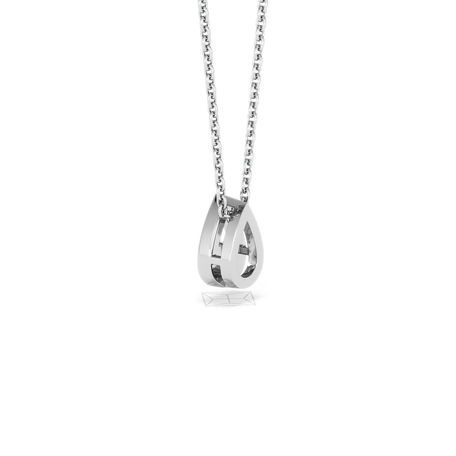 Teardrop Solitaire 0.25ct H/SI Round Cut Lab Grown Necklace in Silver - Image 60