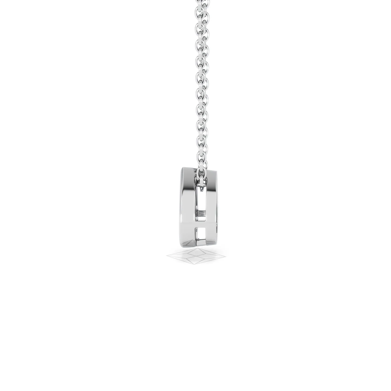 Teardrop Solitaire 0.25ct H/SI Round Cut Lab Grown Necklace in Silver - Image 68