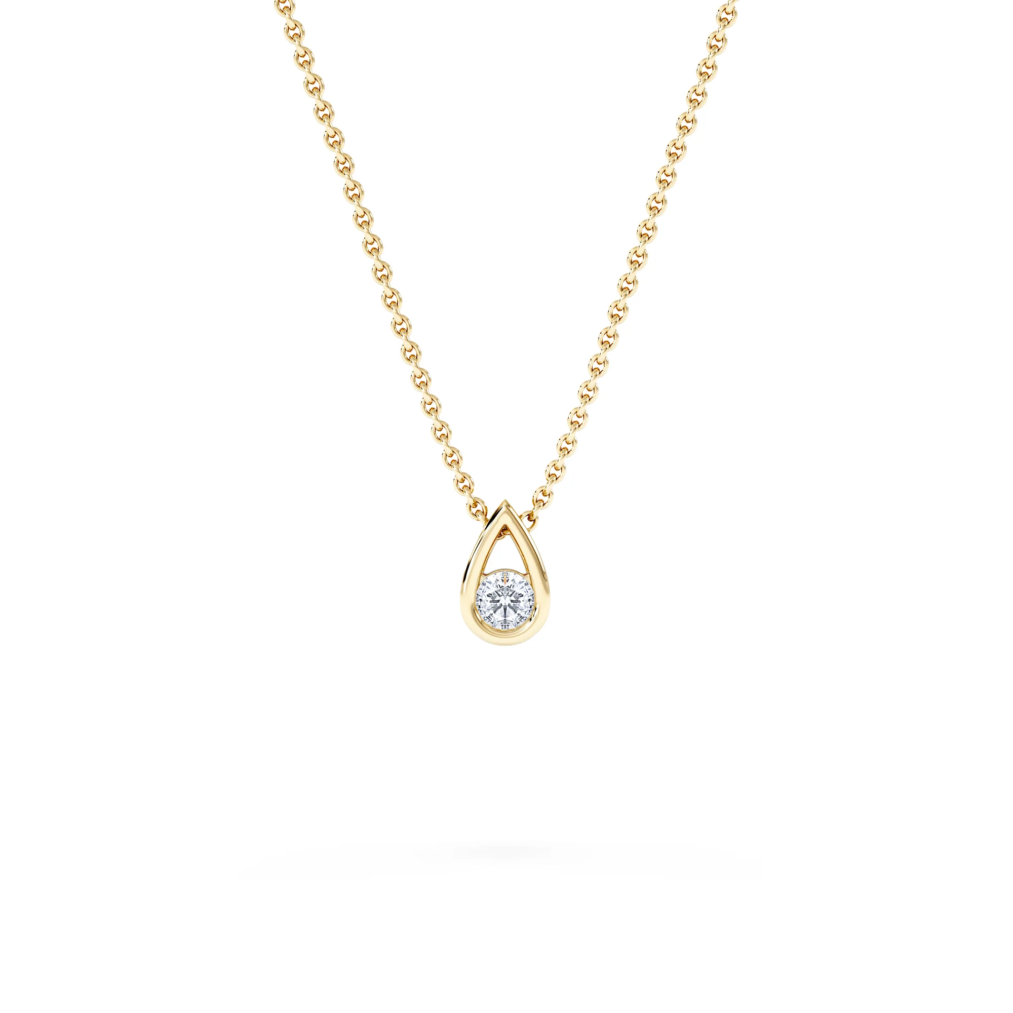 Teardrop Solitaire 0.10ct H/SI Round Cut Lab Grown Necklace in 18K Gold Vermeil - Image 5