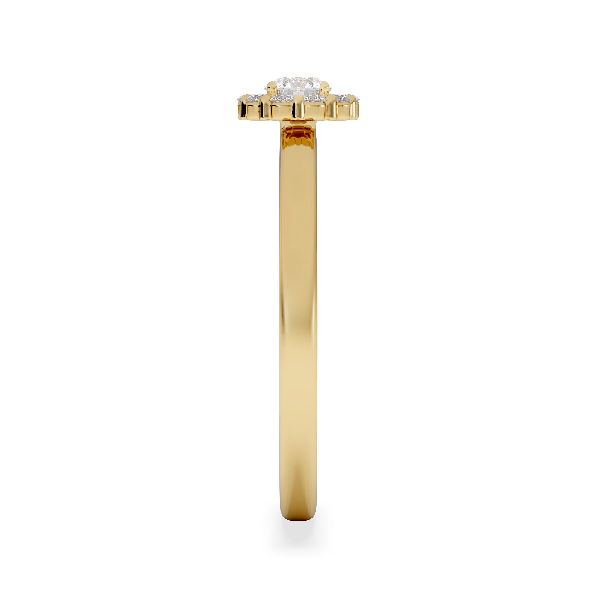The Fleur Halo 0.30ct  H/SI Round Cut Lab Diamond Ring in 18K Gold Vermeil - Image 5