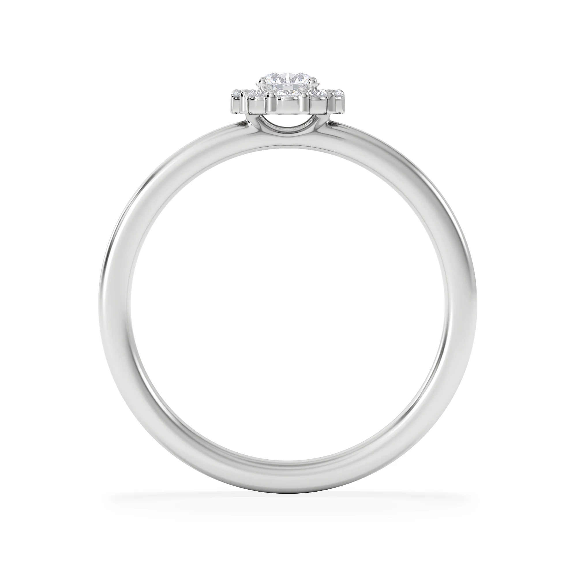 The Fleur Halo 0.30ct  H/SI Round Cut Lab Diamond Ring in Silver - Image 3