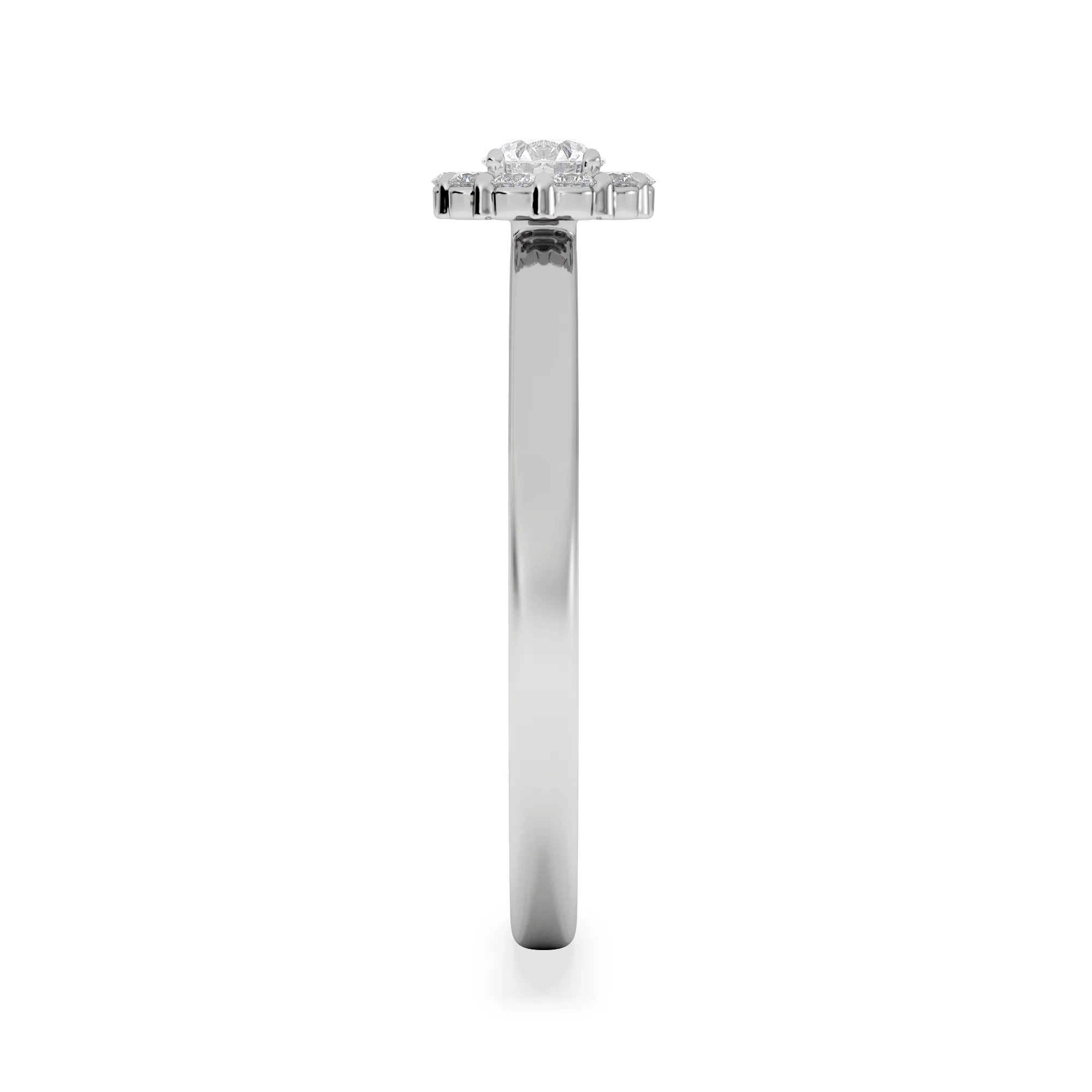 The Fleur Halo 0.30ct  H/SI Round Cut Lab Diamond Ring in Silver - Image 5