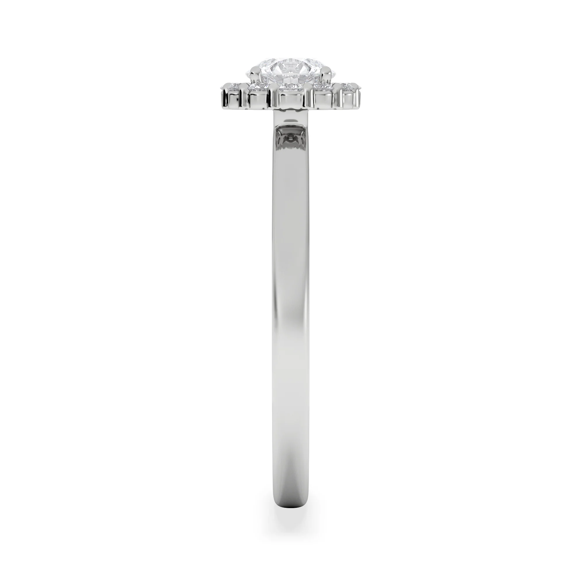 The Fleur Halo 0.50ct  H/SI Round Cut Lab Diamond Ring in 9K White Gold - Image 5