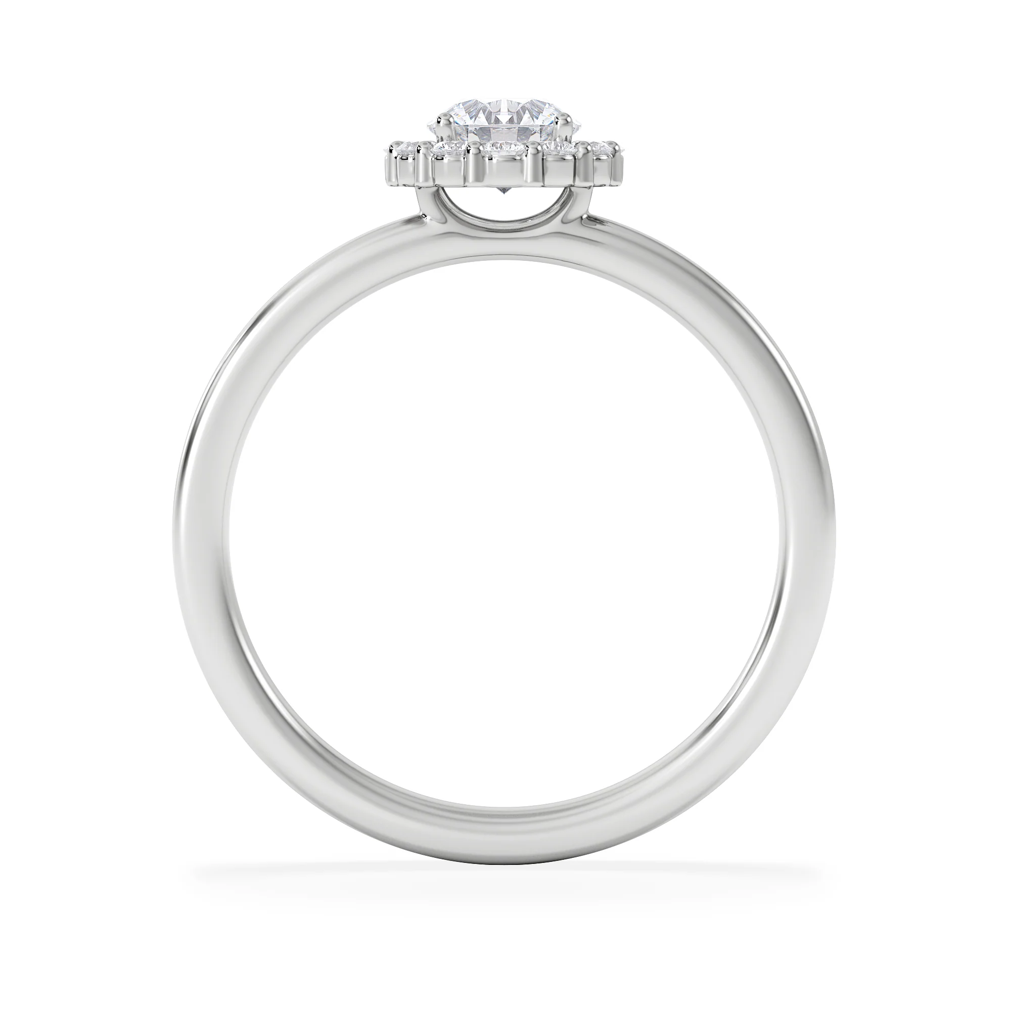 The Fleur Halo 0.50ct  H/SI Round Cut Lab Diamond Ring in 9K White Gold - Image 6
