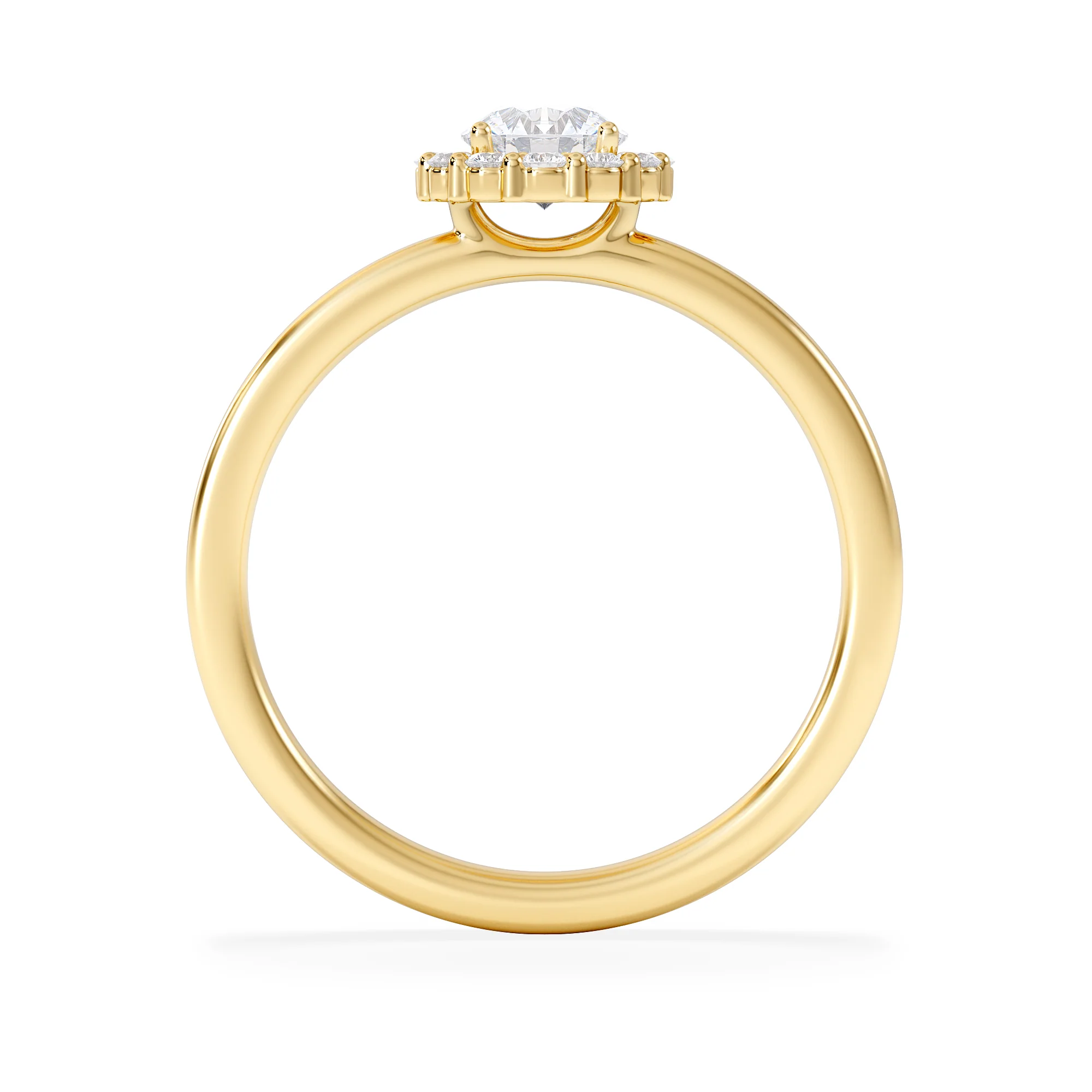The Fleur Halo 0.50ct  H/SI Round Cut Lab Diamond Ring in 18K Gold Vermeil - Image 3