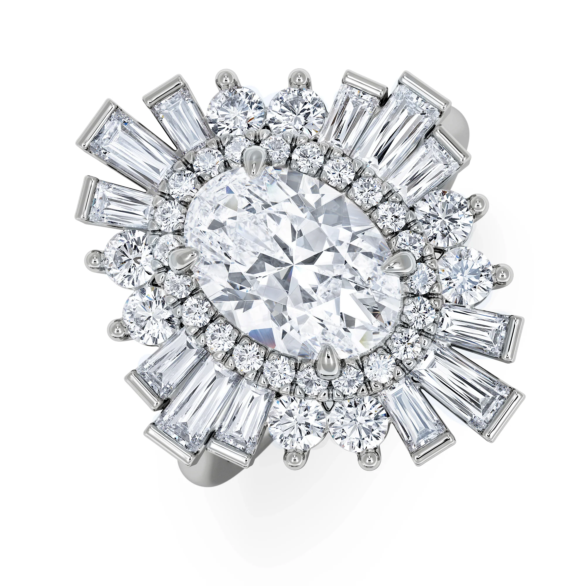 The Radiance Lab Diamond Ring 3.35ct H/SI Set in 18K White Gold