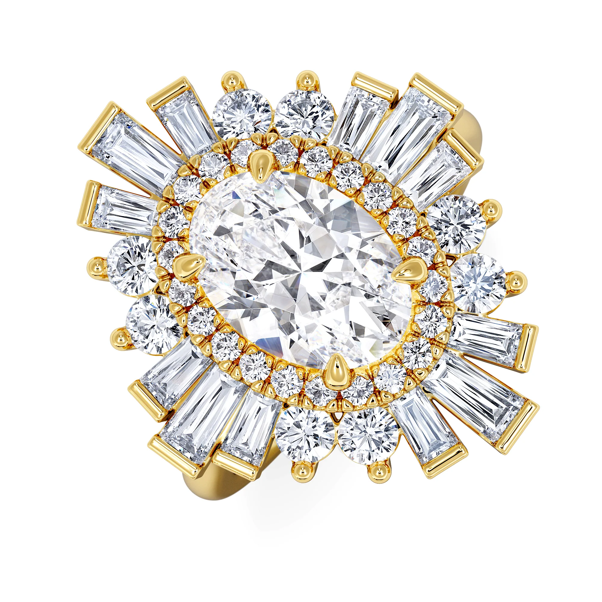 The Radiance Lab Diamond Ring 3.35ct H/SI SetI in 18K Gold