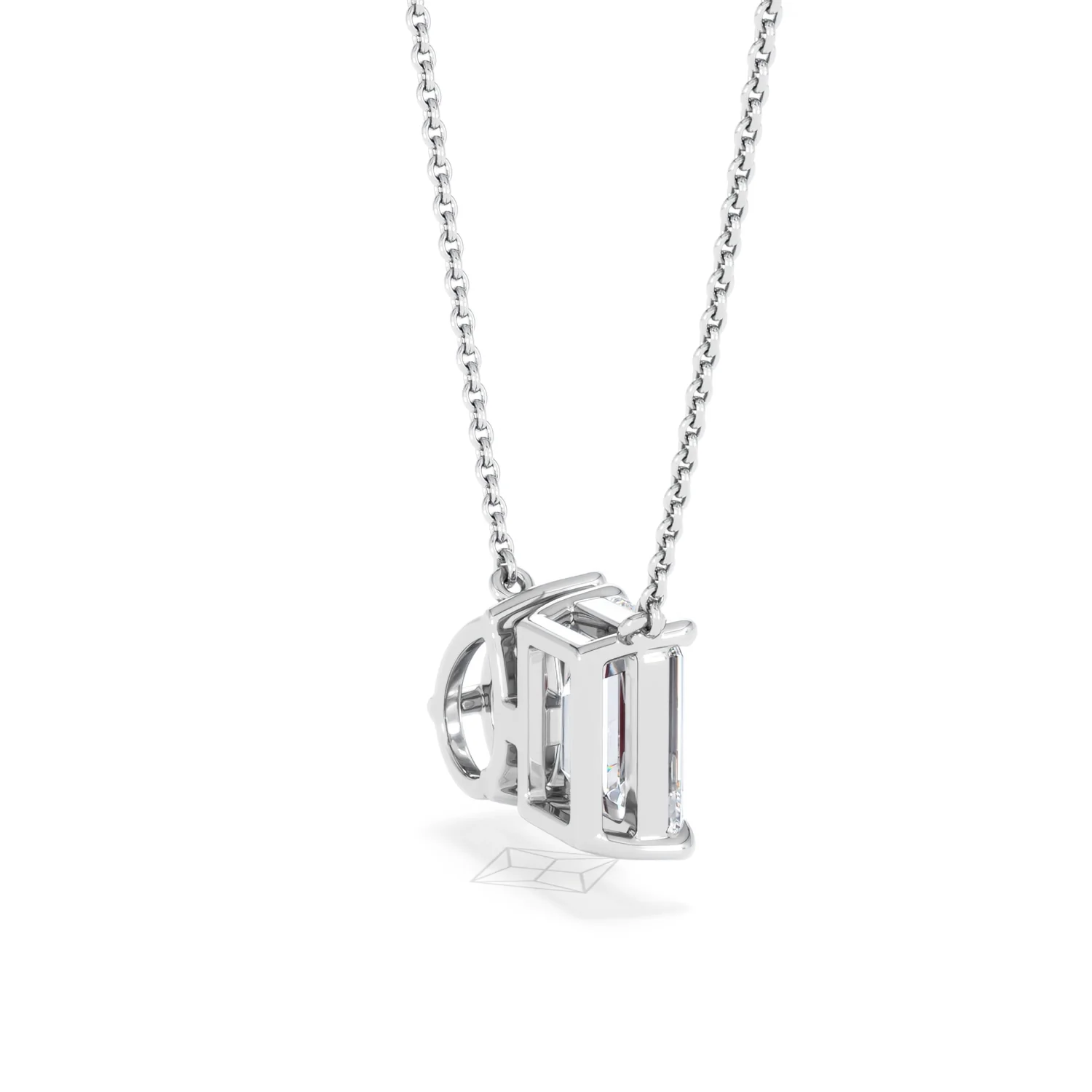 Toi Et Moi 1.50ct Emerald Cut Lab Diamond and 1.30ct Pear Lab Ruby Necklace in 18K White Gold - Image 35