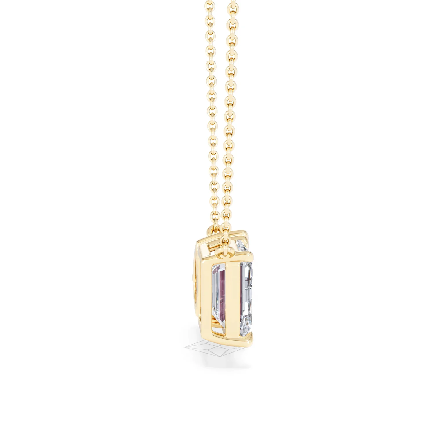Toi Et Moi 1.50ct Emerald Cut Lab Diamond and 1.30ct Pear Lab Ruby Necklace in 18K Yellow Gold - Image 30