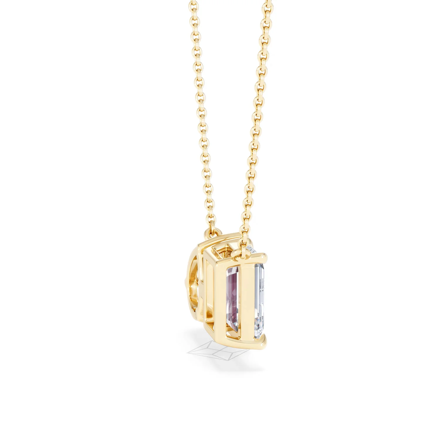 Toi Et Moi 1.50ct Emerald Cut Lab Diamond and 1.30ct Pear Lab Ruby Necklace in 18K Yellow Gold - Image 32
