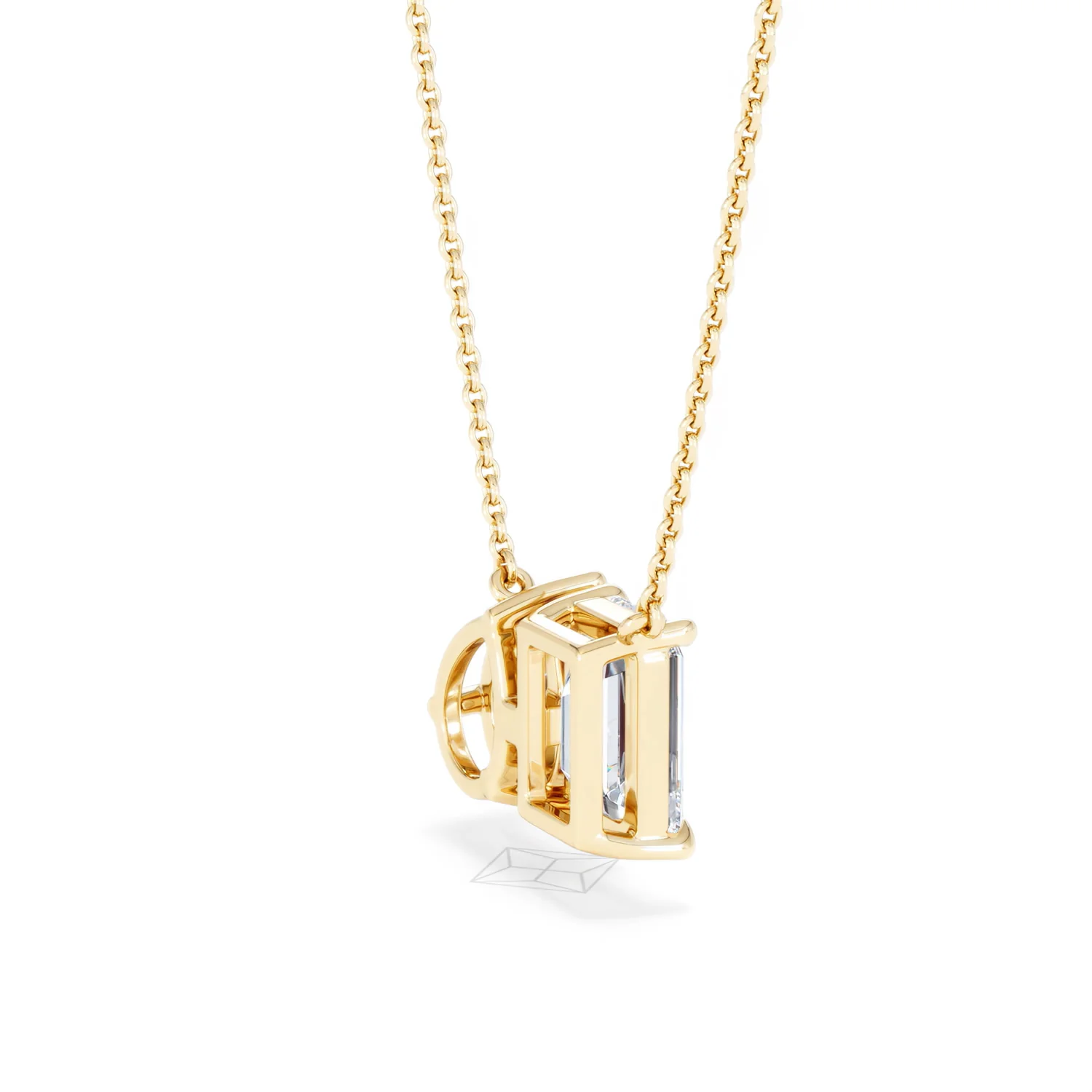 Toi Et Moi 1.50ct Emerald Cut Lab Diamond and 1.30ct Pear Lab Ruby Necklace in 18K Yellow Gold - Image 35