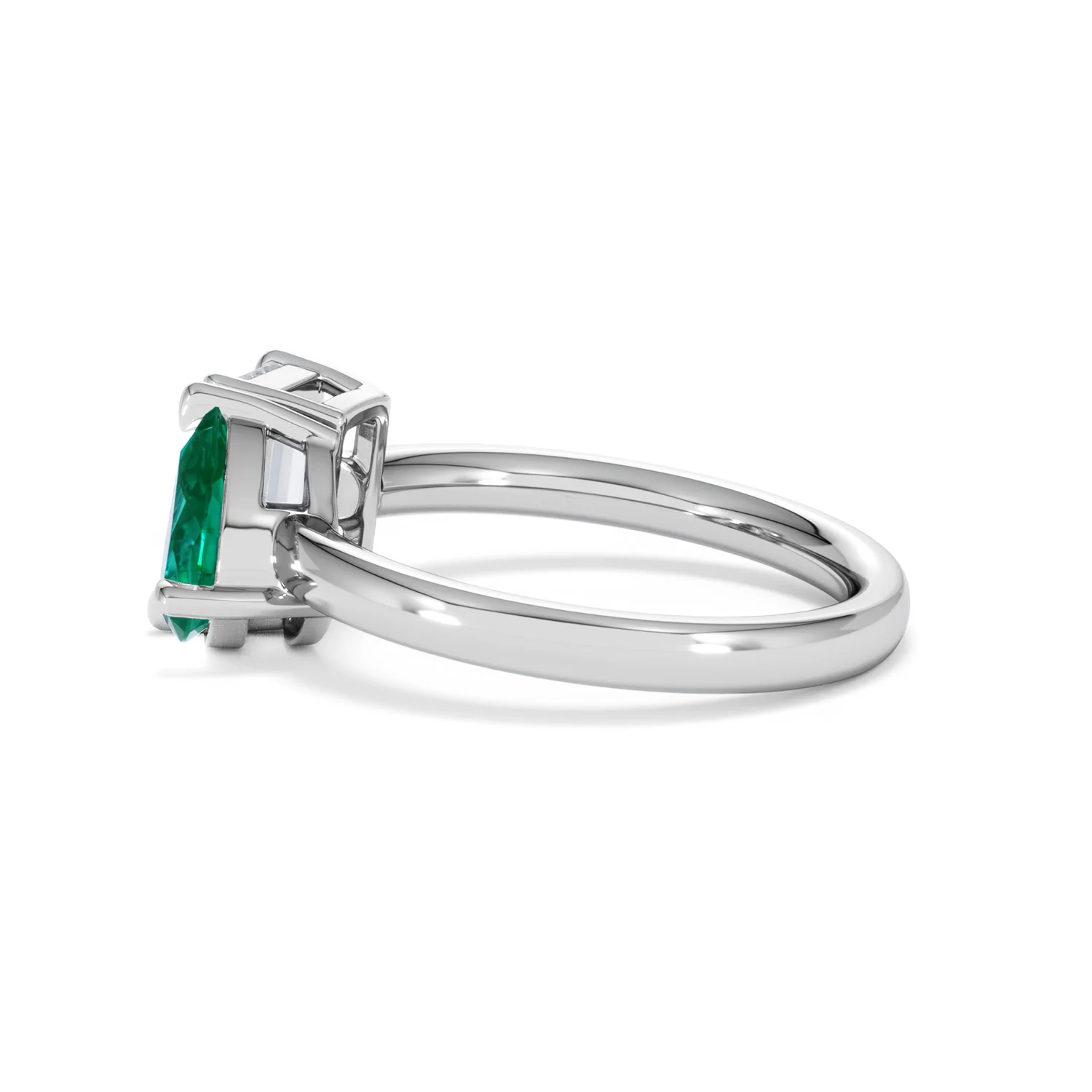 Toi Et Moi 1.50ct Emerald Cut Lab Diamond and 1.50ct Pear Lab Emerald Engagement Ring in Platinum - Image 67
