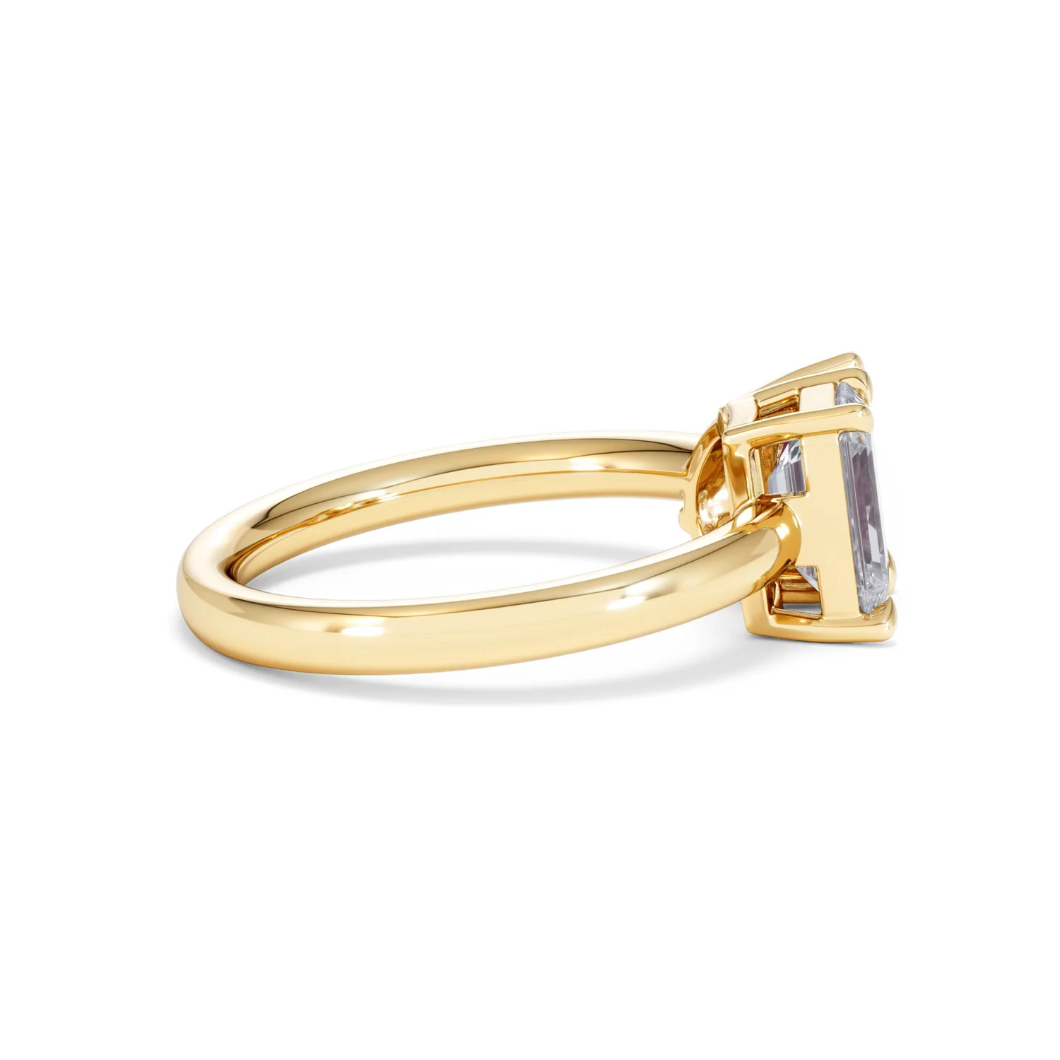 Toi Et Moi 1.50ct Emerald Cut Lab Diamond and 1.50ct Pear Lab Ruby Engagement Ring in 18K Yellow Gold - Image 31