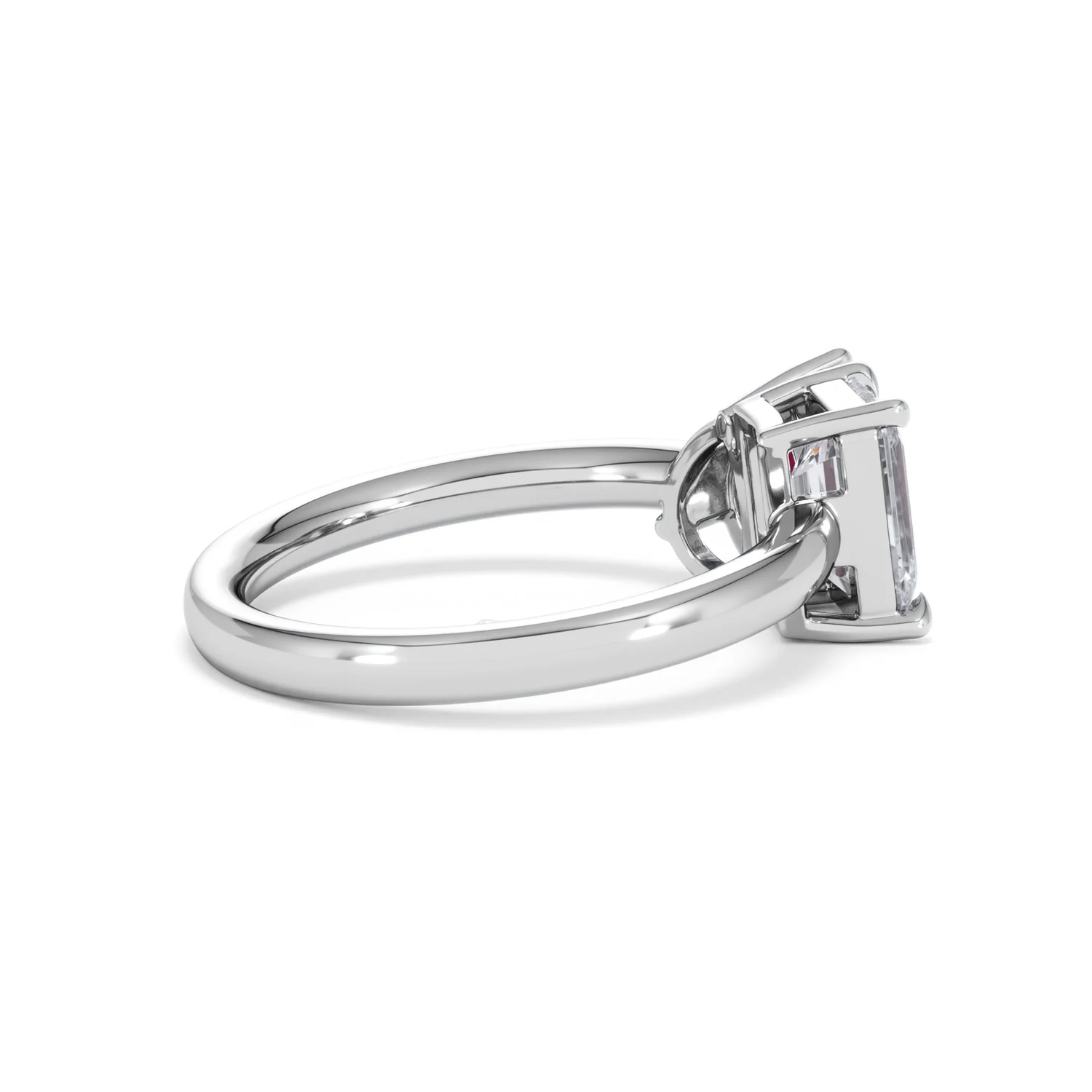 Toi Et Moi 1.50ct Emerald Cut Lab Diamond and 1.50ct Pear Lab Ruby Engagement Ring in Platinum - Image 34