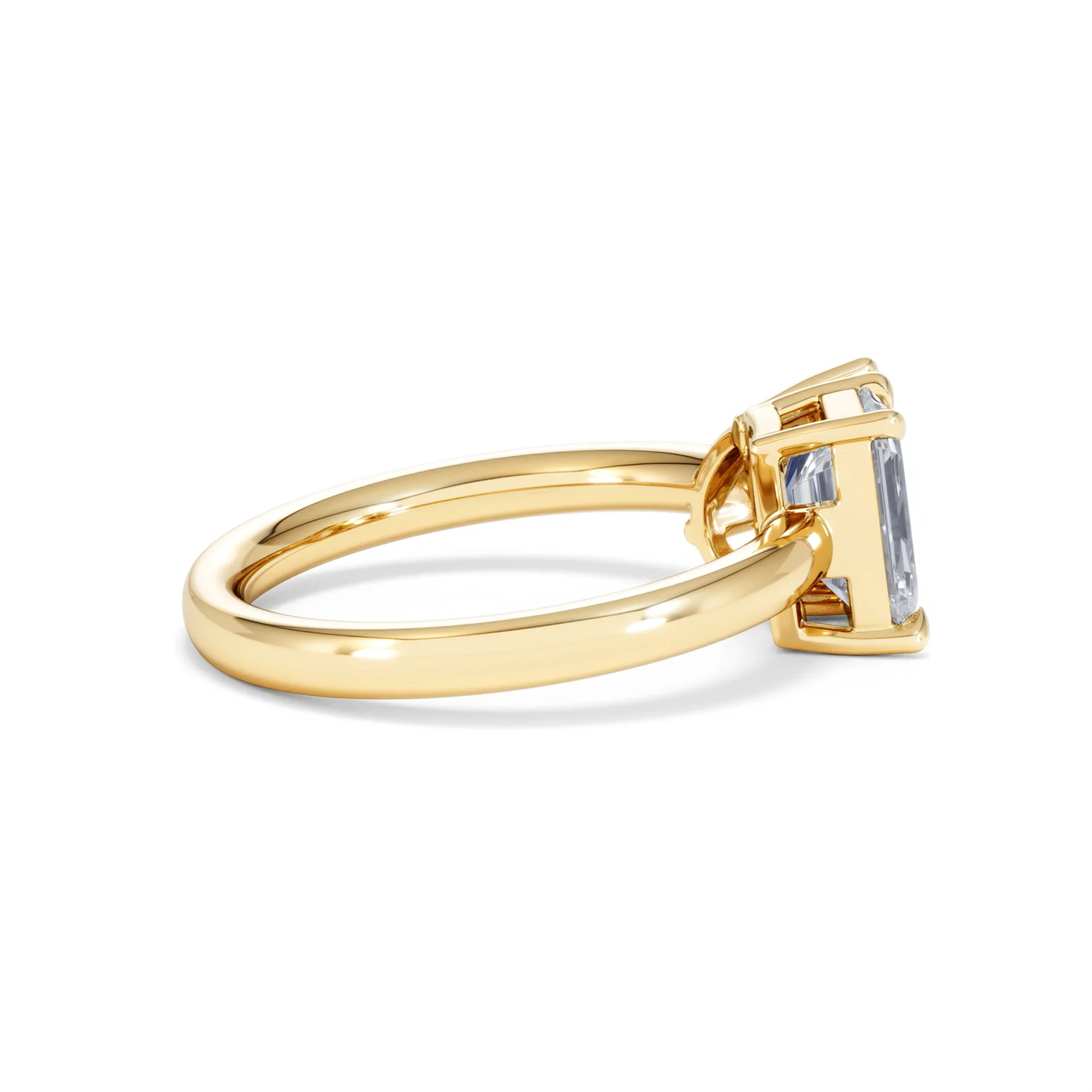 Toi Et Moi 1.50ct Emerald Cut Lab Diamond and 1.50ct Pear Lab Sapphire Engagement Ring in 18K Yellow Gold - Image 31