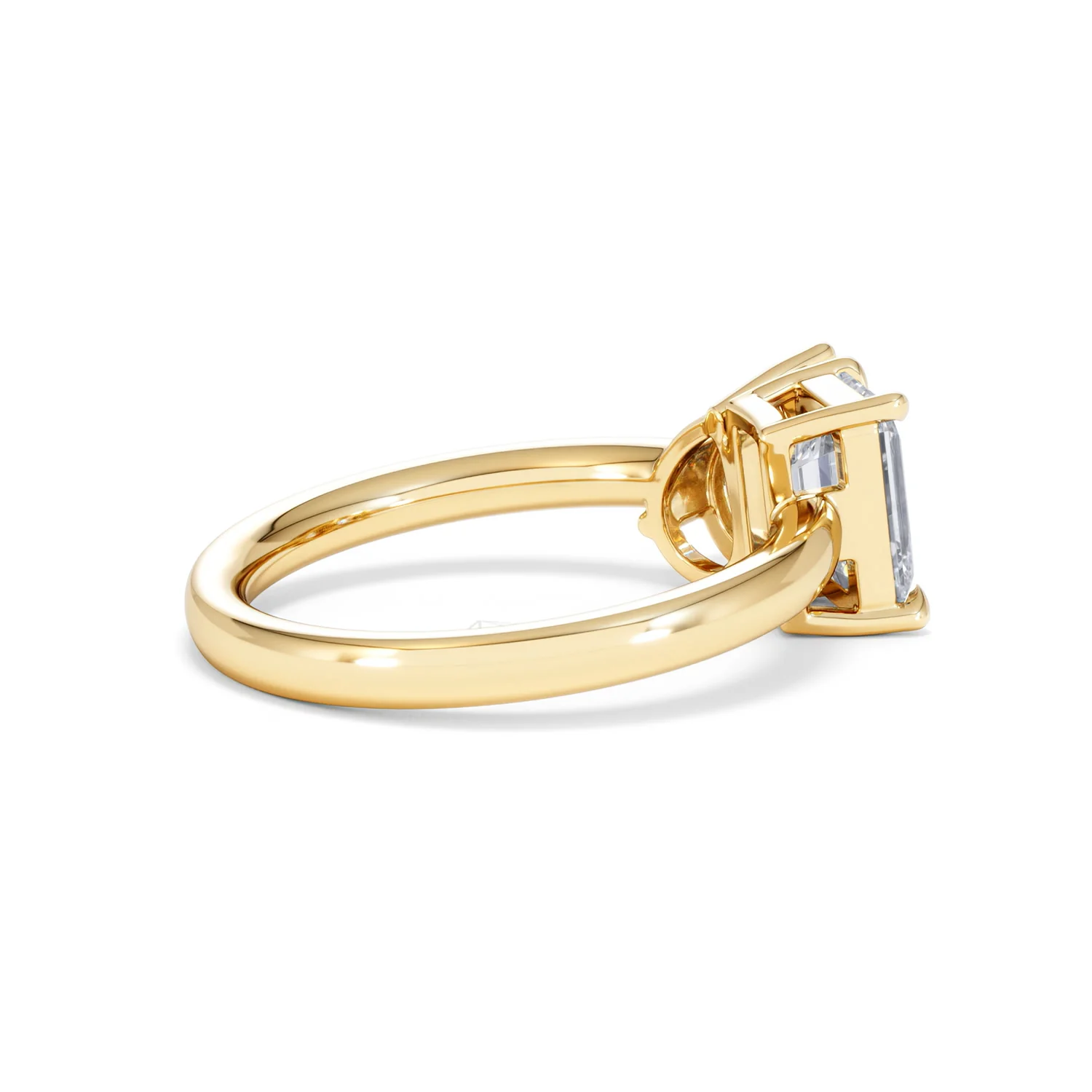 Toi Et Moi 1.50ct Emerald Cut Lab Diamond and 1.50ct Pear Lab Sapphire Engagement Ring in 18K Yellow Gold - Image 34