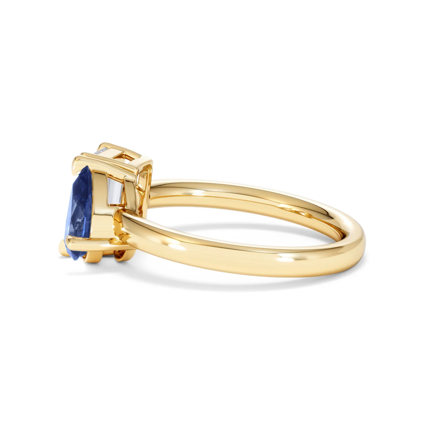 Toi Et Moi 1.50ct Emerald Cut Lab Diamond and 1.50ct Pear Lab Sapphire Engagement Ring in 18K Yellow Gold - Image 67