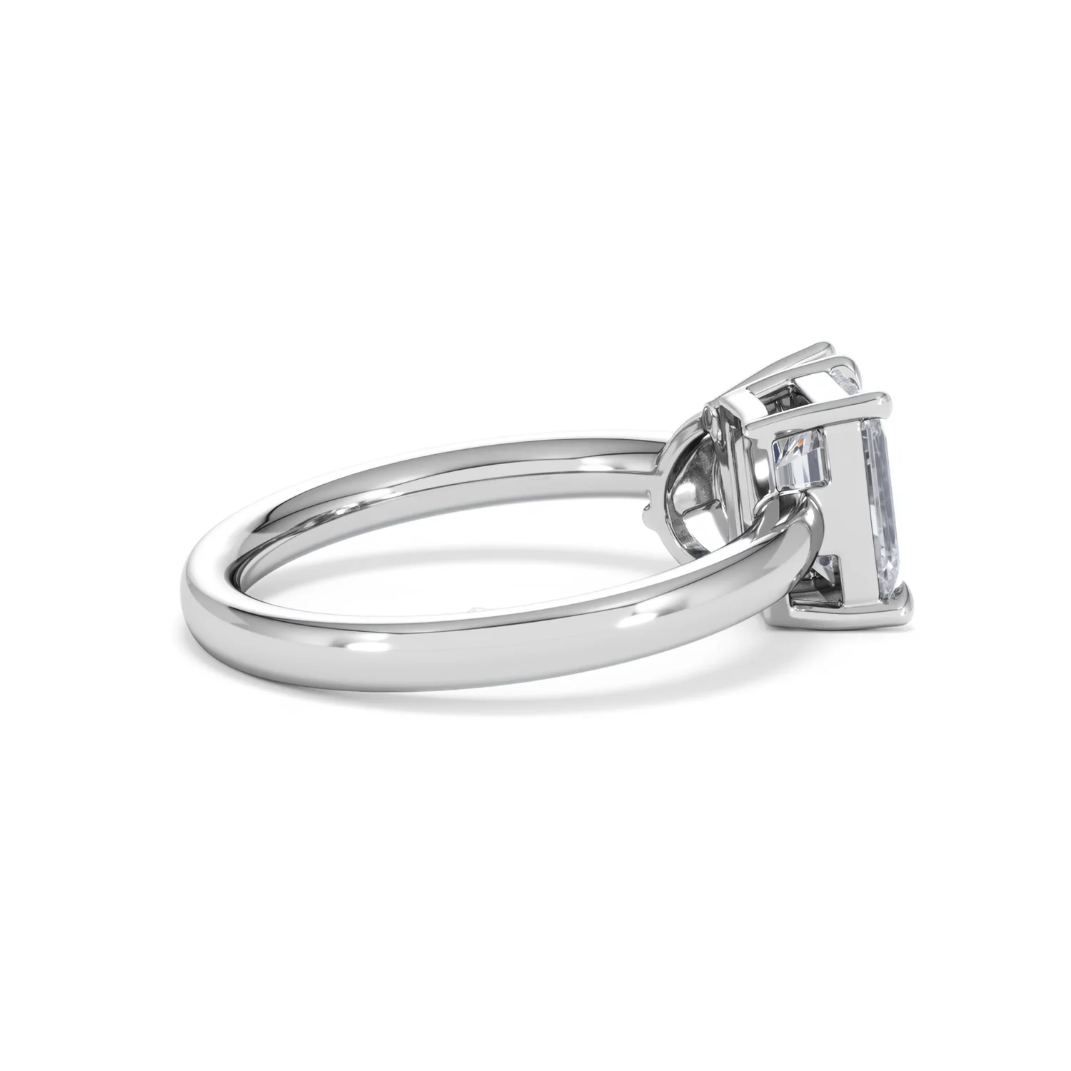 Toi Et Moi 1.50ct Emerald Cut Lab Diamond and 1.50ct Pear Lab Sapphire Engagement Ring in Platinum - Image 33