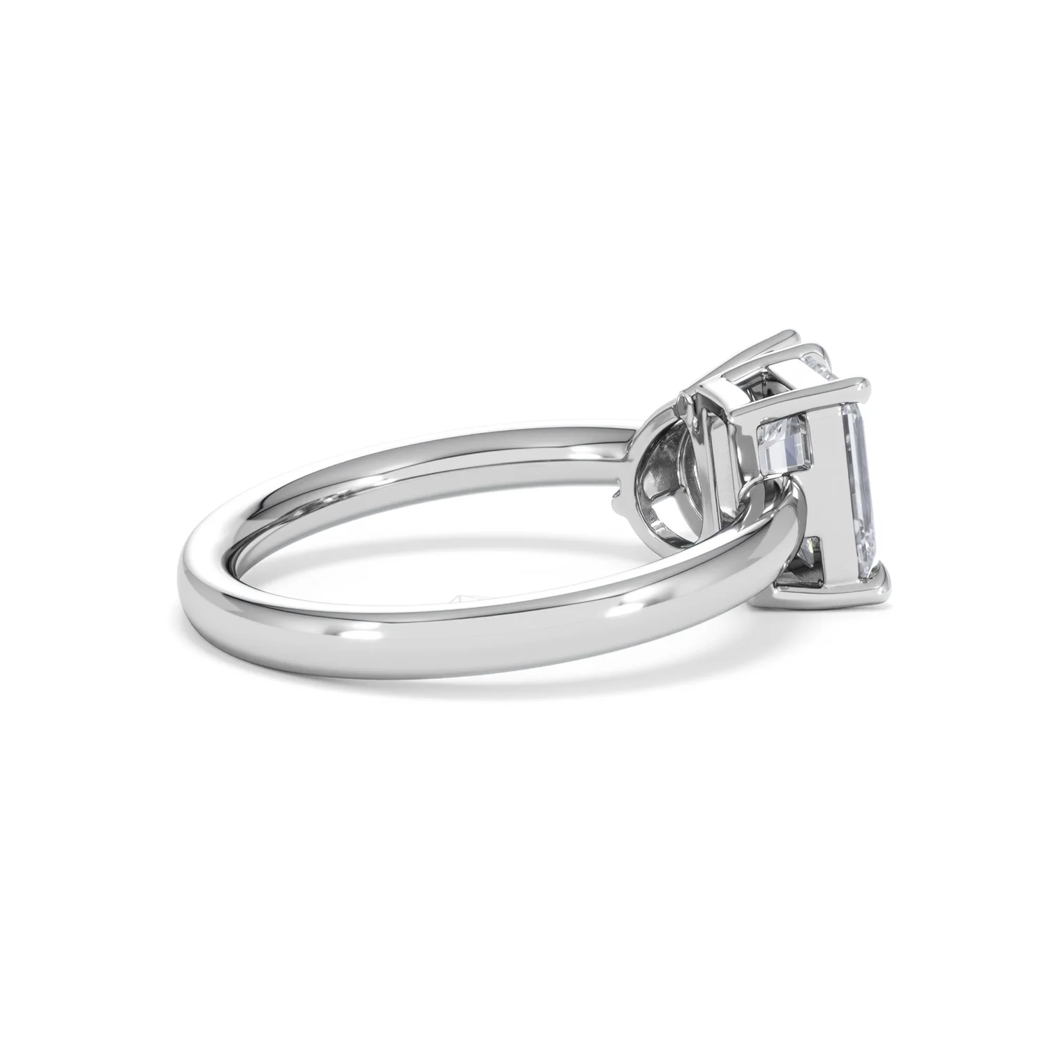 Toi Et Moi 1.50ct Emerald Cut Lab Diamond and 1.50ct Pear Lab Sapphire Engagement Ring in Platinum - Image 34