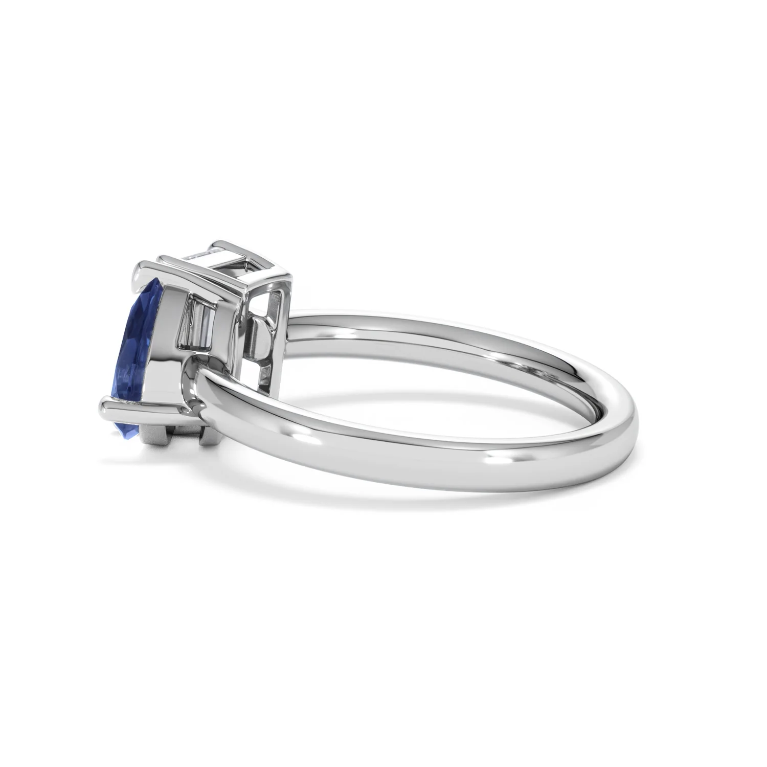 Toi Et Moi 1.50ct Emerald Cut Lab Diamond and 1.50ct Pear Lab Sapphire Engagement Ring in Platinum - Image 64