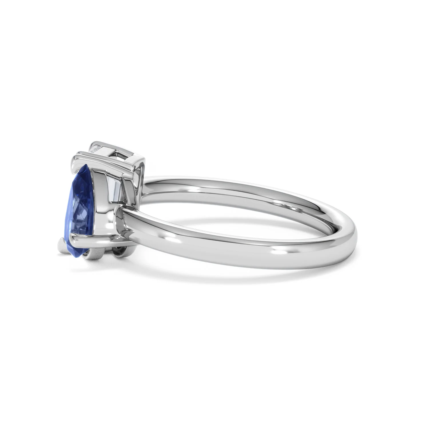 Toi Et Moi 1.50ct Emerald Cut Lab Diamond and 1.50ct Pear Lab Sapphire Engagement Ring in Platinum - Image 68