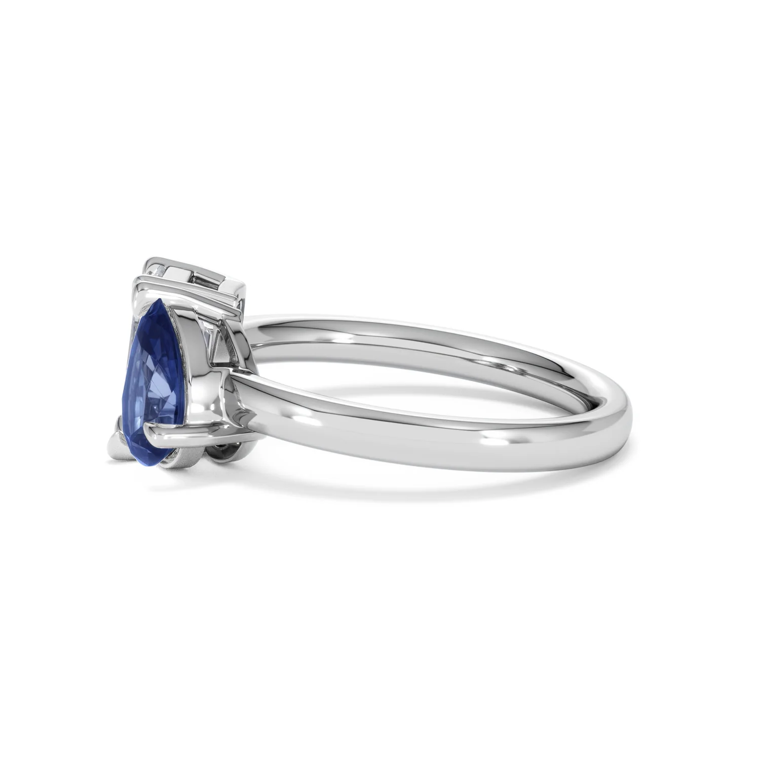 Toi Et Moi 1.50ct Emerald Cut Lab Diamond and 1.50ct Pear Lab Sapphire Engagement Ring in Platinum - Image 70