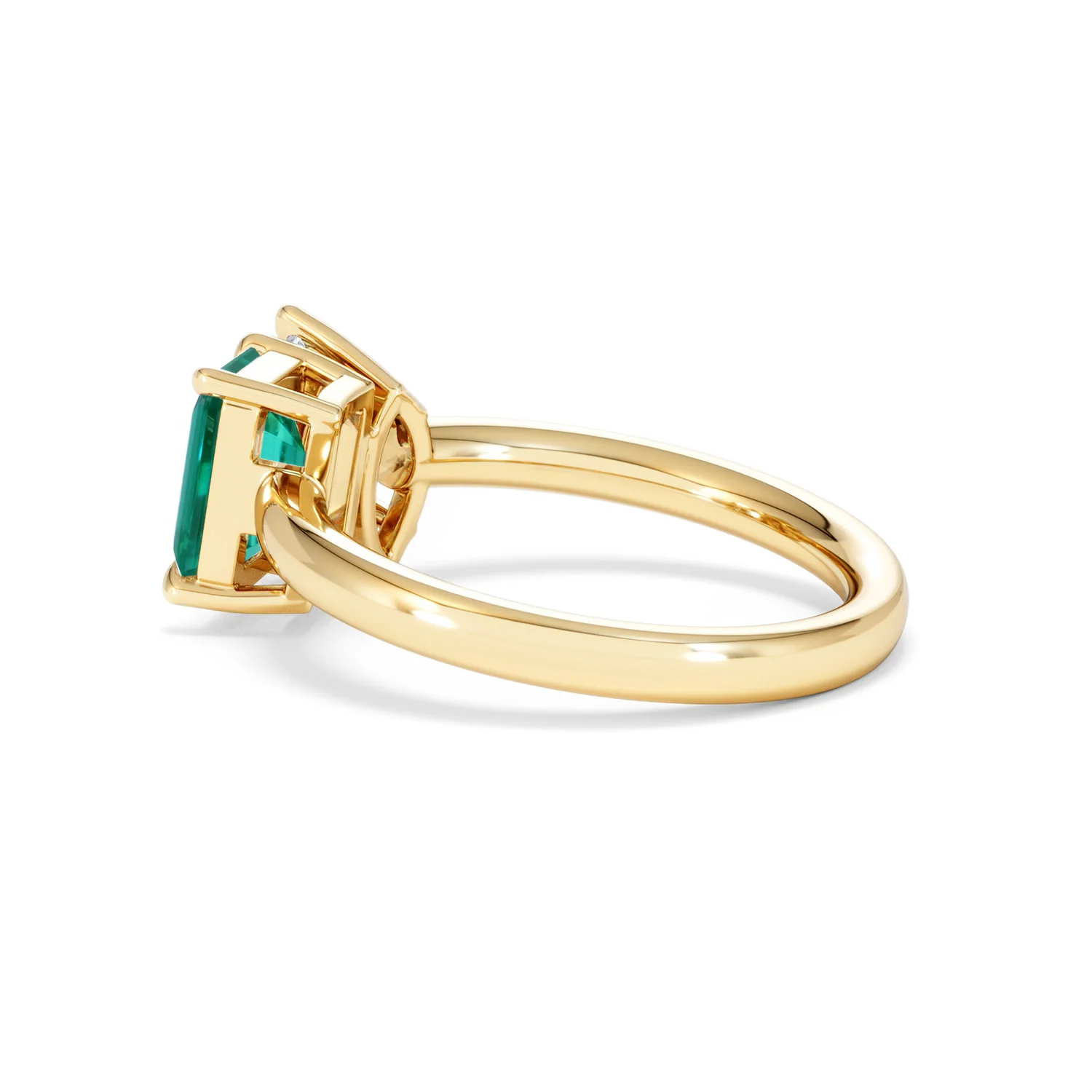 Toi Et Moi 1.50ct Marquise Lab Diamond and 3.30ct Emerald Cut Lab Emerald Engagement Ring in 18K Yellow Gold - Image 63