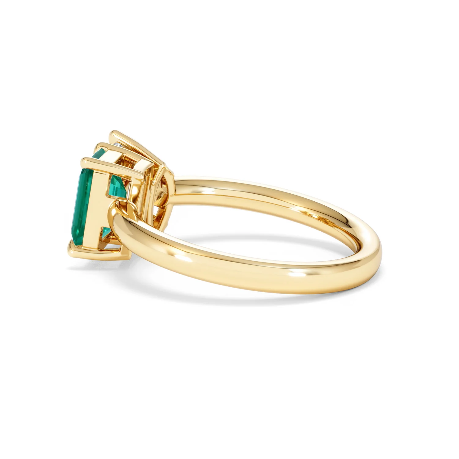 Toi Et Moi 1.50ct Marquise Lab Diamond and 3.30ct Emerald Cut Lab Emerald Engagement Ring in 18K Yellow Gold - Image 64