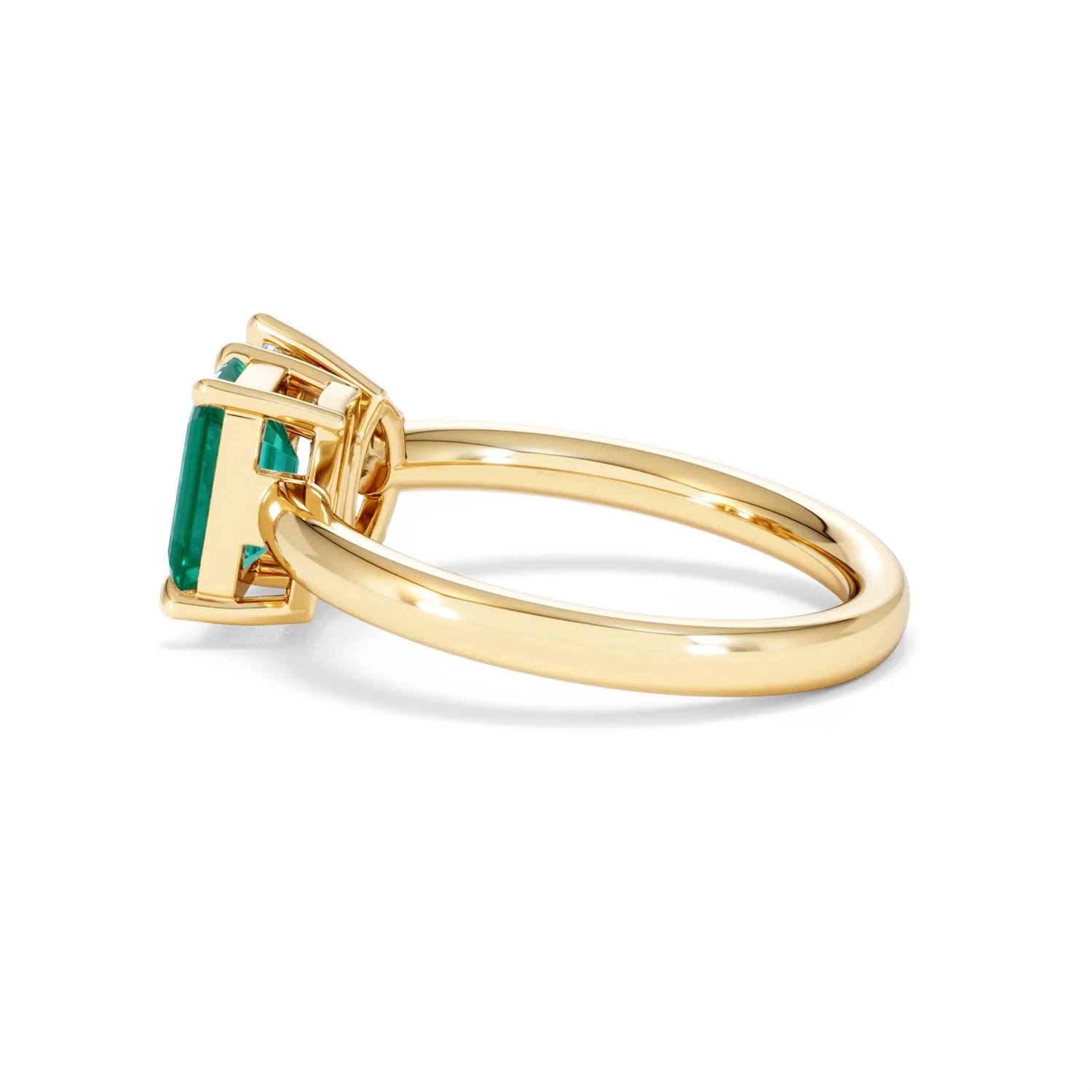 Toi Et Moi 1.50ct Marquise Lab Diamond and 3.30ct Emerald Cut Lab Emerald Engagement Ring in 18K Yellow Gold - Image 65