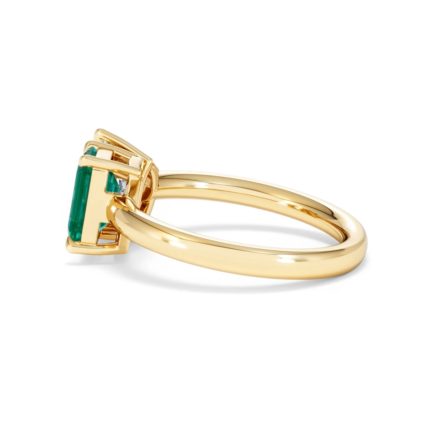 Toi Et Moi 1.50ct Marquise Lab Diamond and 3.30ct Emerald Cut Lab Emerald Engagement Ring in 18K Yellow Gold - Image 66