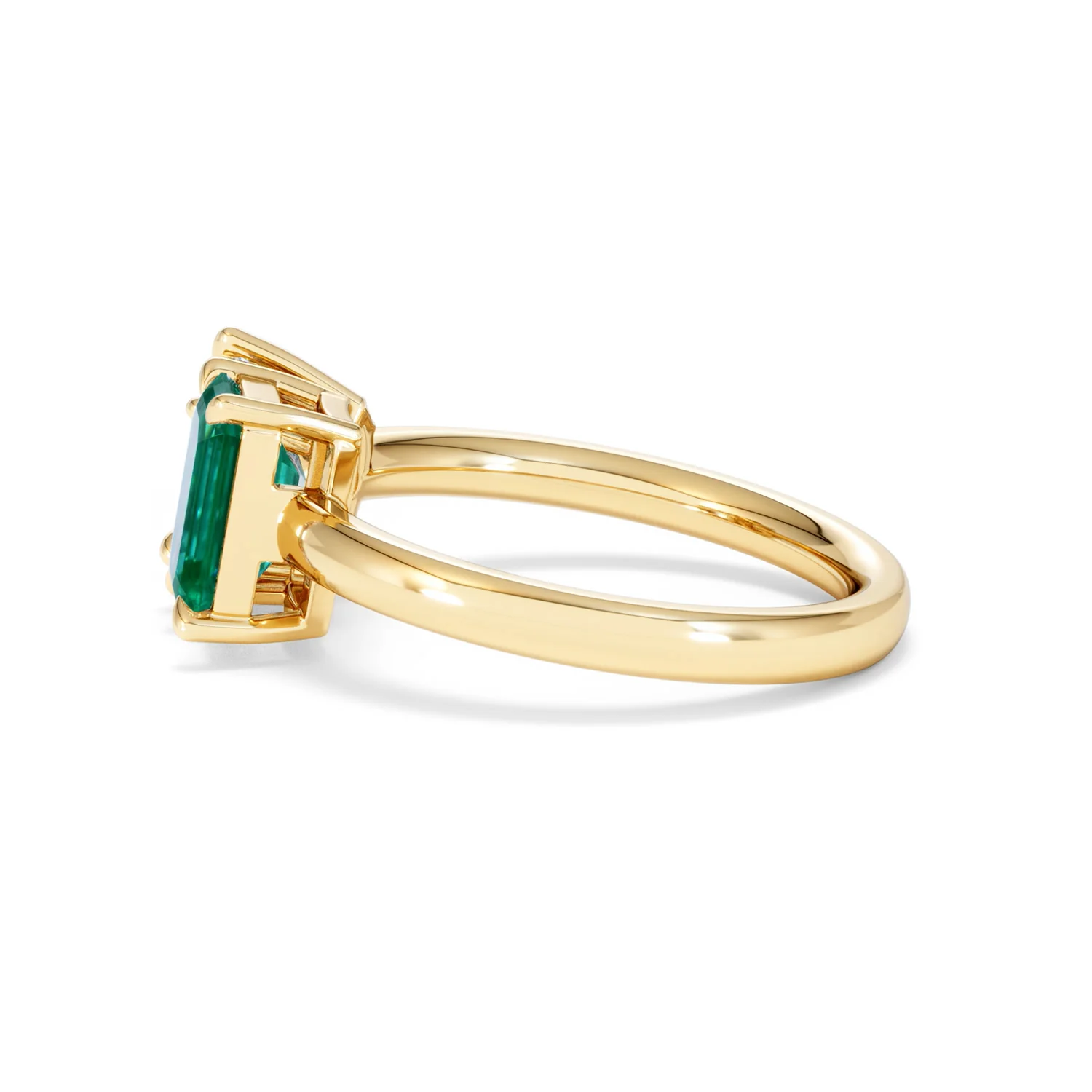Toi Et Moi 1.50ct Marquise Lab Diamond and 3.30ct Emerald Cut Lab Emerald Engagement Ring in 18K Yellow Gold - Image 68