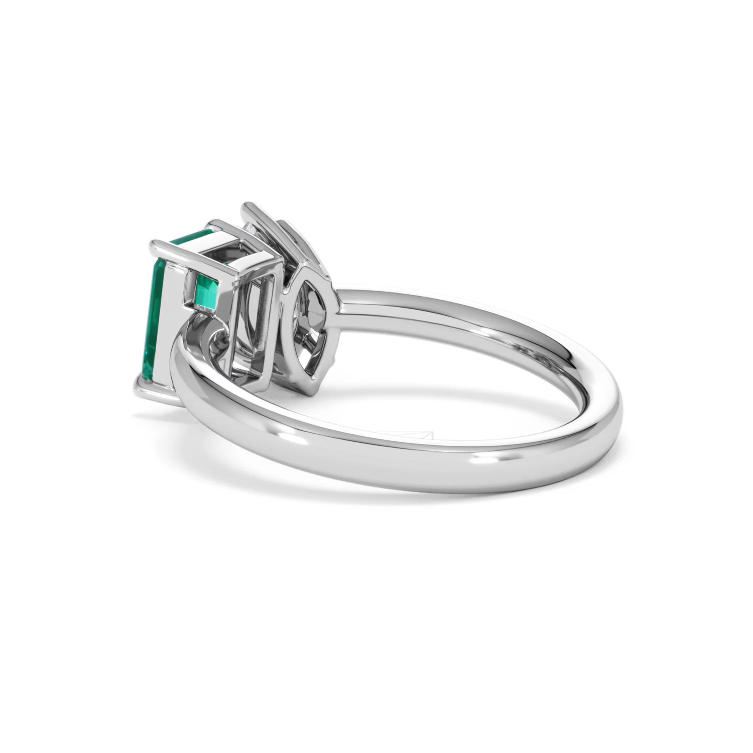 Toi Et Moi 1.50ct Marquise Lab Diamond and 3.30ct Emerald Cut Lab Emerald Engagement Ring in Platinum - Image 59