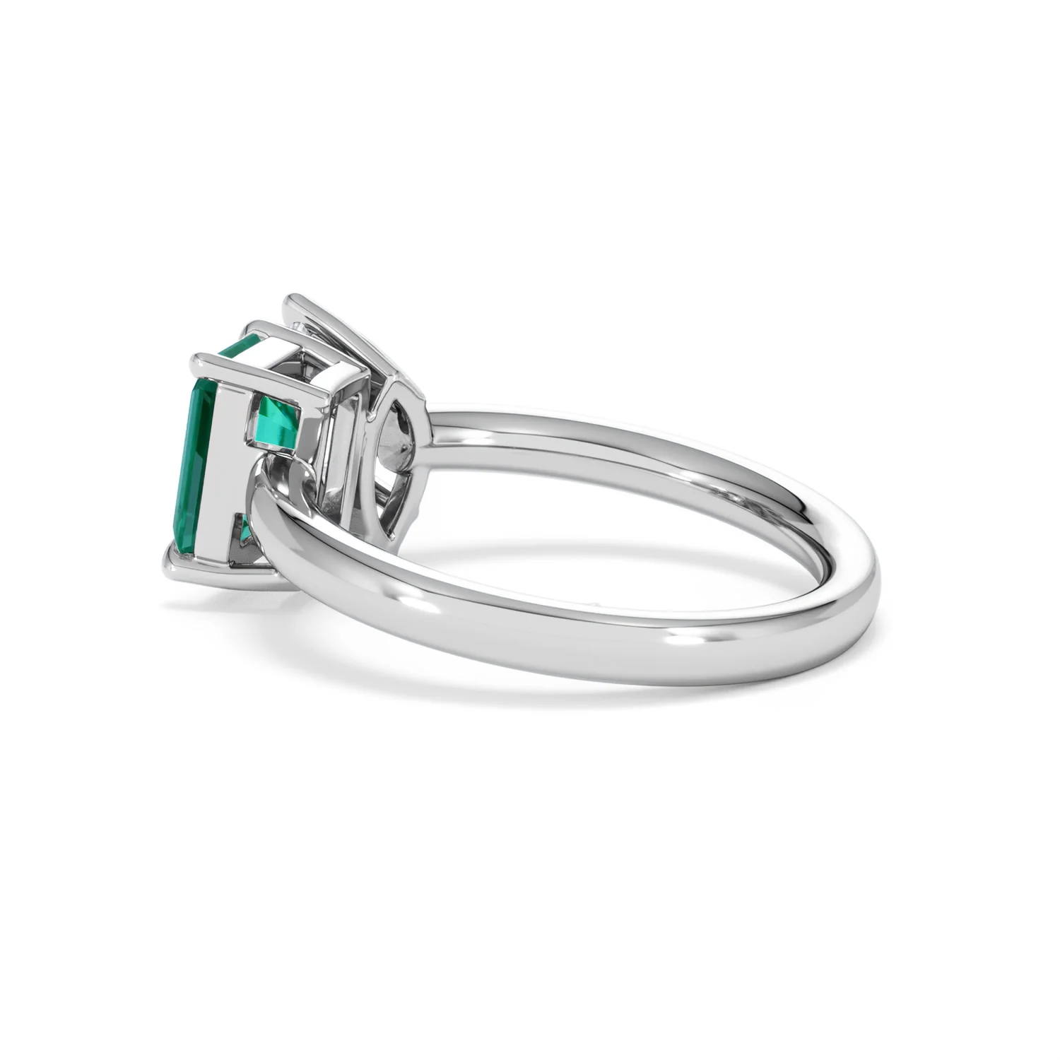 Toi Et Moi 1.50ct Marquise Lab Diamond and 3.30ct Emerald Cut Lab Emerald Engagement Ring in Platinum - Image 62