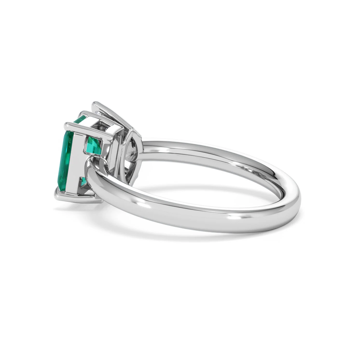 Toi Et Moi 1.50ct Marquise Lab Diamond and 3.30ct Emerald Cut Lab Emerald Engagement Ring in Platinum - Image 63
