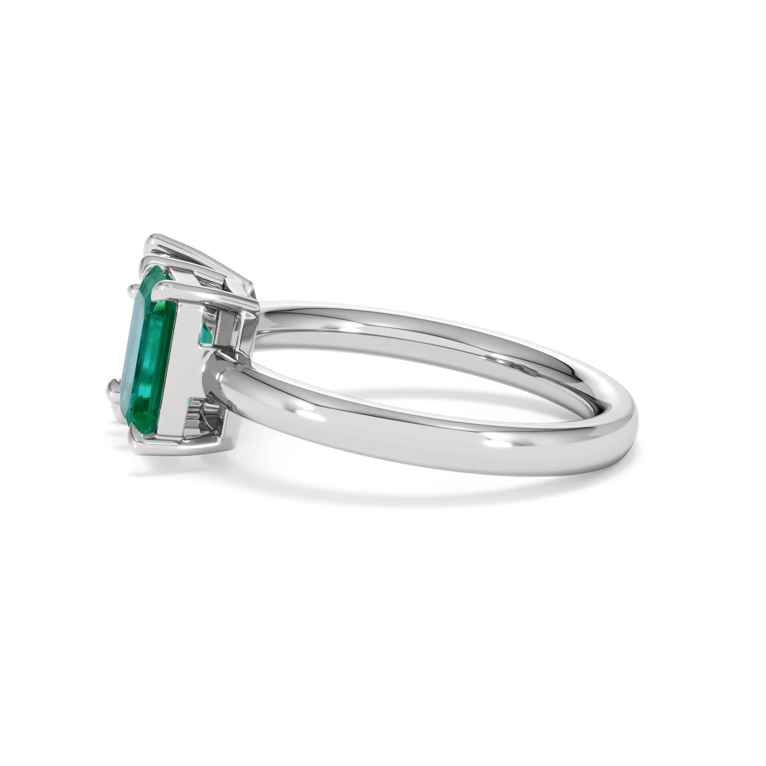 Toi Et Moi 1.50ct Marquise Lab Diamond and 3.30ct Emerald Cut Lab Emerald Engagement Ring in Platinum - Image 69