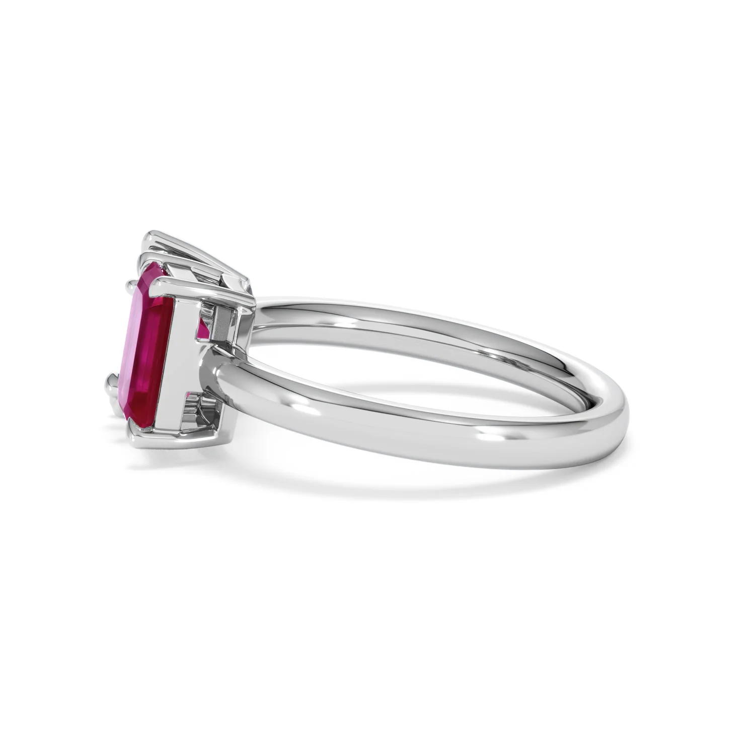 Toi Et Moi 1.50ct Marquise Lab Diamond and 3.30ct Emerald Cut Lab Ruby Engagement Ring in Platinum - Image 69