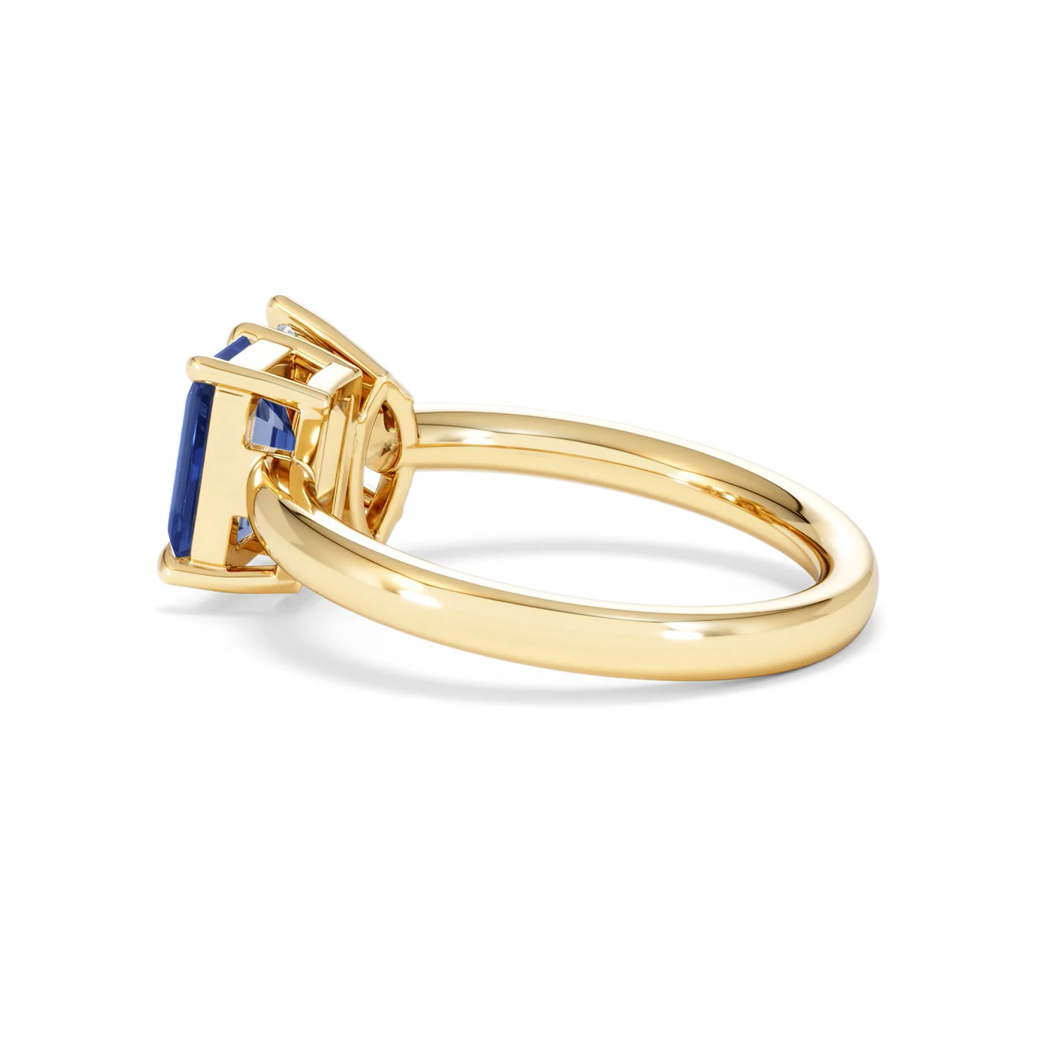 Toi Et Moi 1.50ct Marquise Lab Diamond and 3.30ct Emerald Cut Lab Sapphire Engagement Ring in 18K Yellow Gold - Image 63