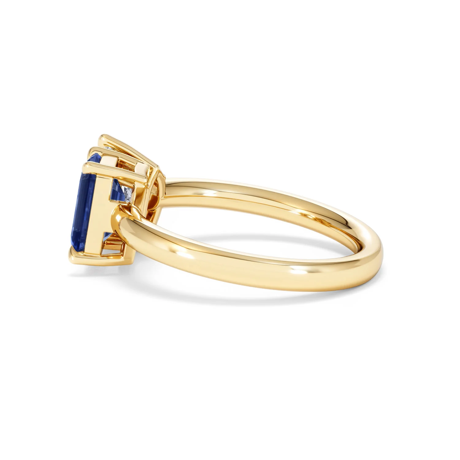 Toi Et Moi 1.50ct Marquise Lab Diamond and 3.30ct Emerald Cut Lab Sapphire Engagement Ring in 18K Yellow Gold - Image 66