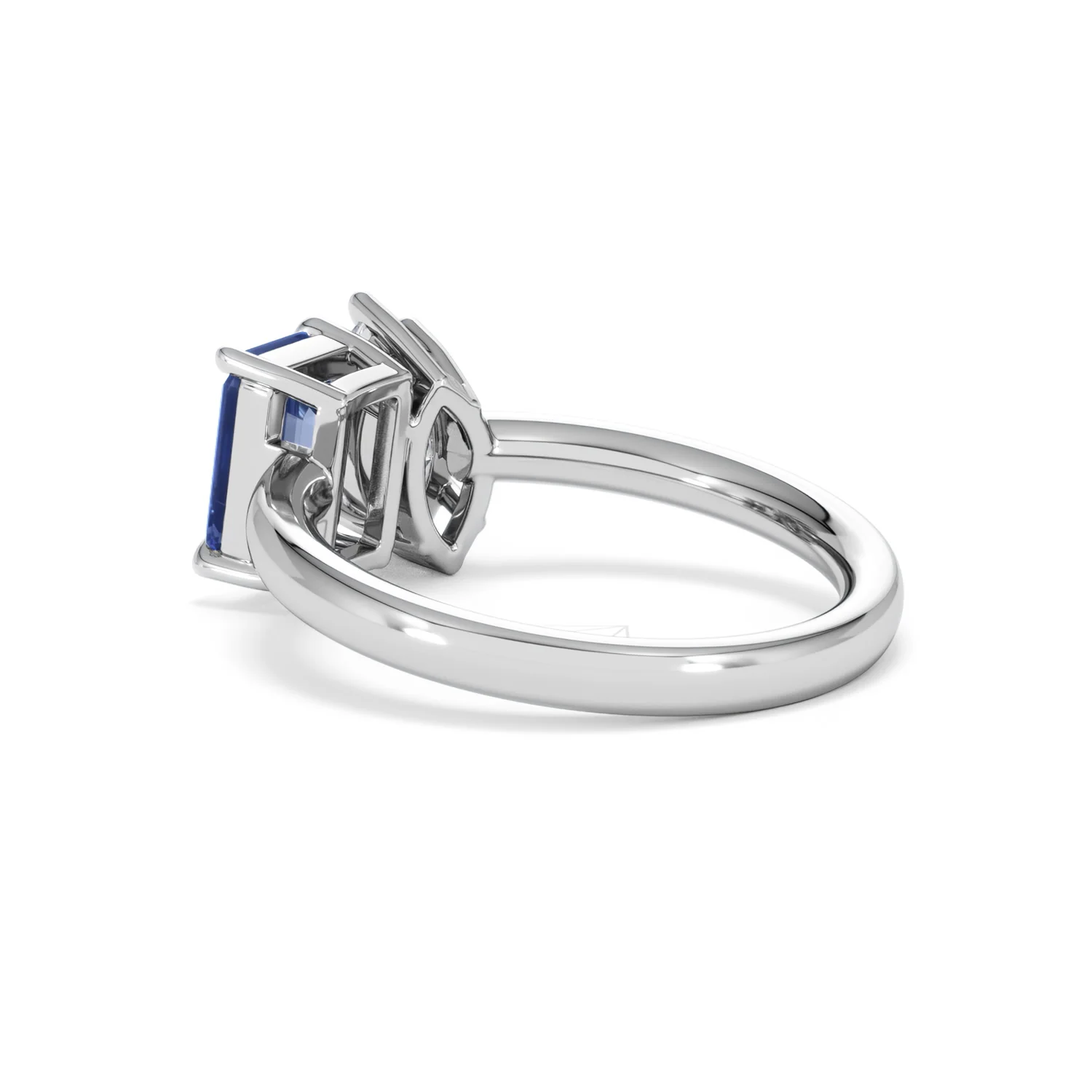Toi Et Moi 1.50ct Marquise Lab Diamond and 3.30ct Emerald Cut Lab Sapphire Engagement Ring in Platinum - Image 59