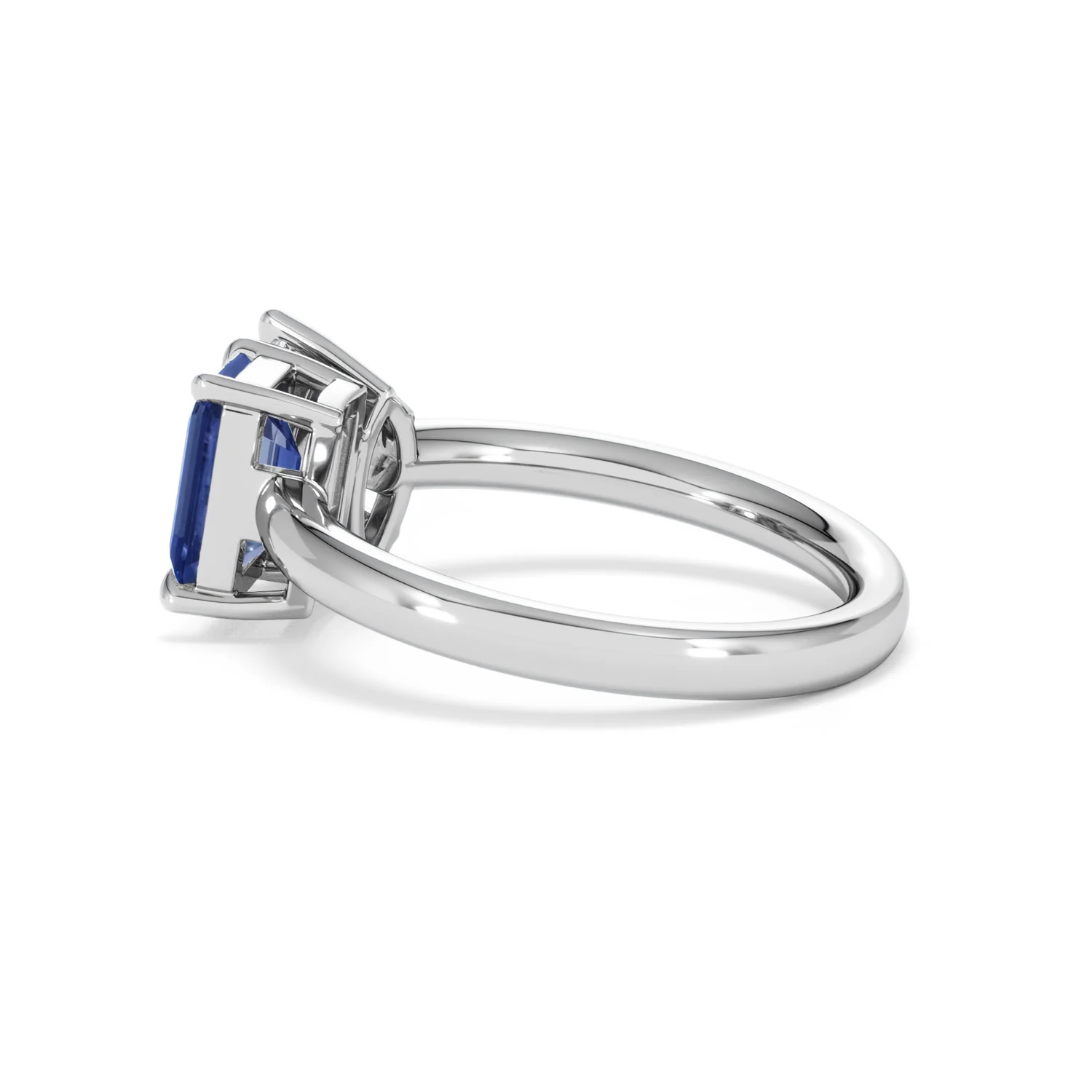 Toi Et Moi 1.50ct Marquise Lab Diamond and 3.30ct Emerald Cut Lab Sapphire Engagement Ring in Platinum - Image 64