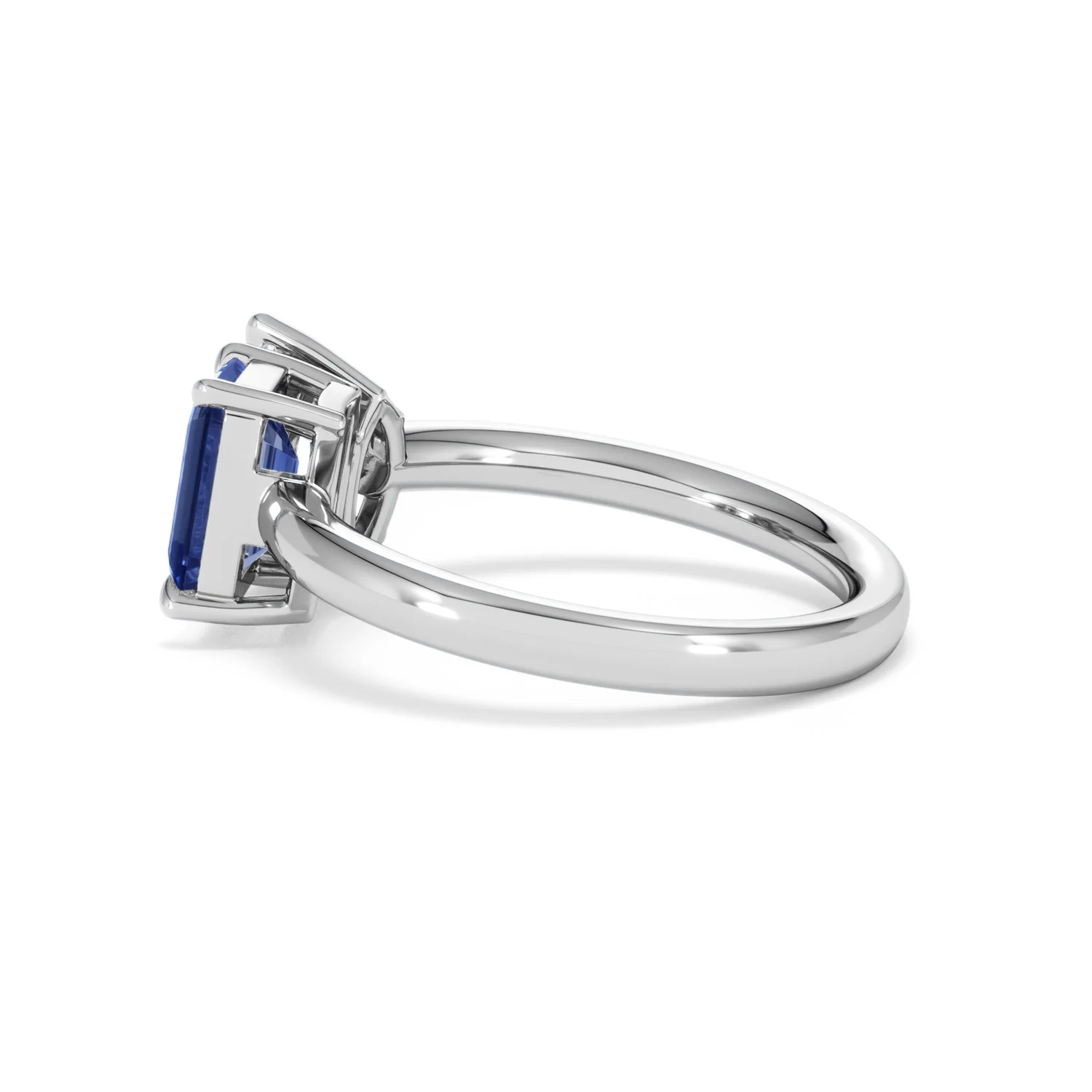 Toi Et Moi 1.50ct Marquise Lab Diamond and 3.30ct Emerald Cut Lab Sapphire Engagement Ring in Platinum - Image 65
