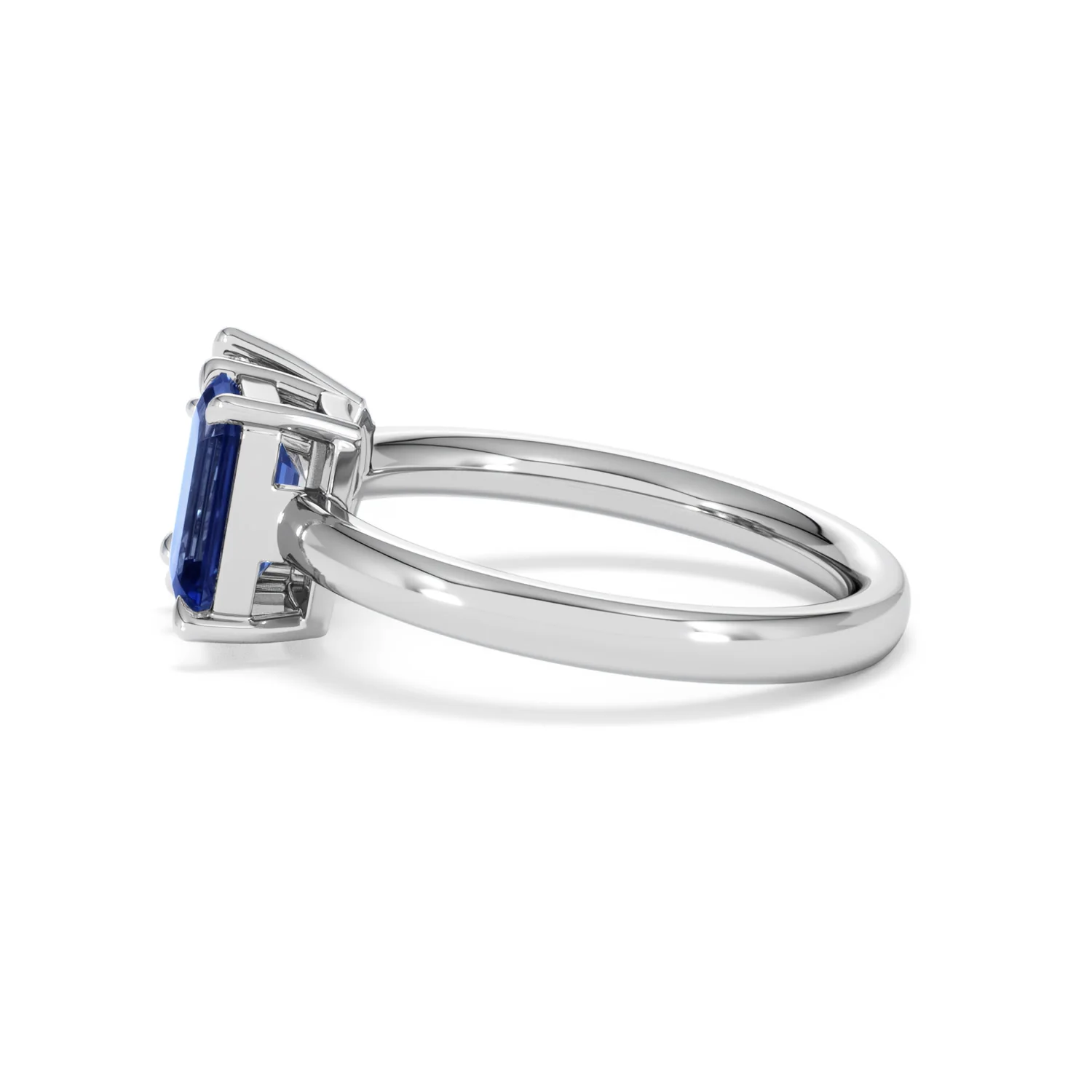 Toi Et Moi 1.50ct Marquise Lab Diamond and 3.30ct Emerald Cut Lab Sapphire Engagement Ring in Platinum - Image 68