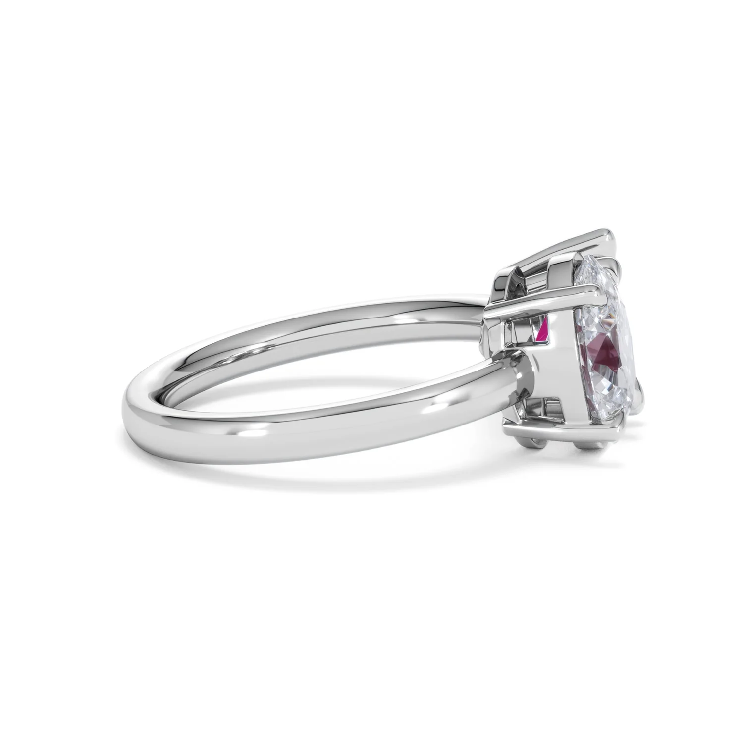 Toi Et Moi 1.50ct Oval Lab Diamond and 2.00ct Pear Lab Ruby Engagement Ring in Platinum - Image 29