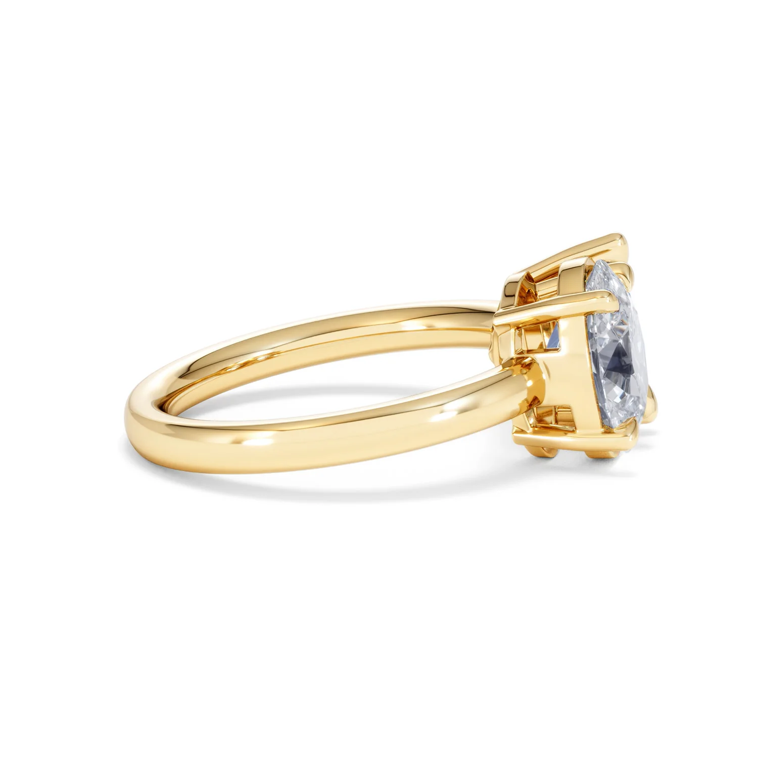 Toi Et Moi 1.50ct Oval Lab Diamond and 2.00ct Pear Lab Sapphire Engagement Ring in 18K Yellow Gold - Image 29