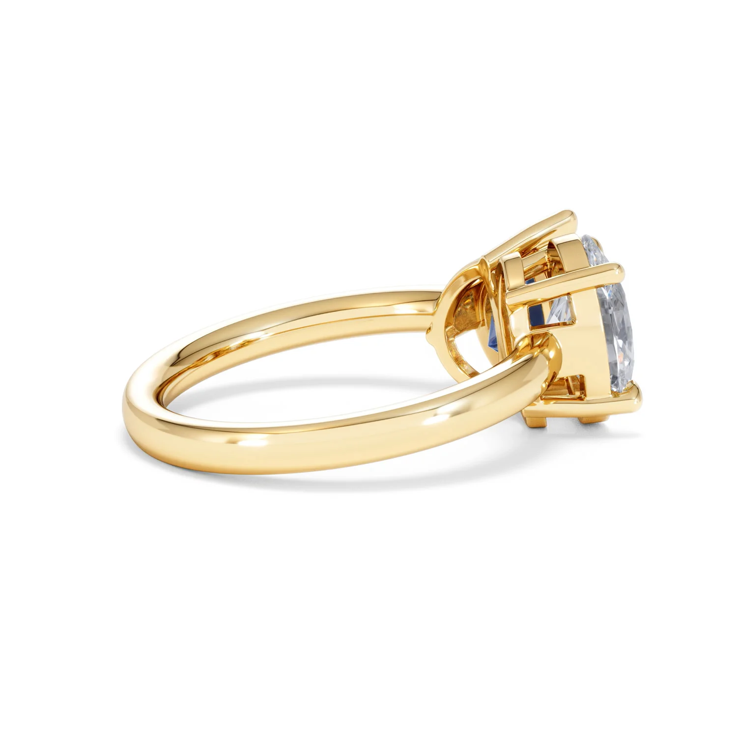 Toi Et Moi 1.50ct Oval Lab Diamond and 2.00ct Pear Lab Sapphire Engagement Ring in 18K Yellow Gold - Image 34