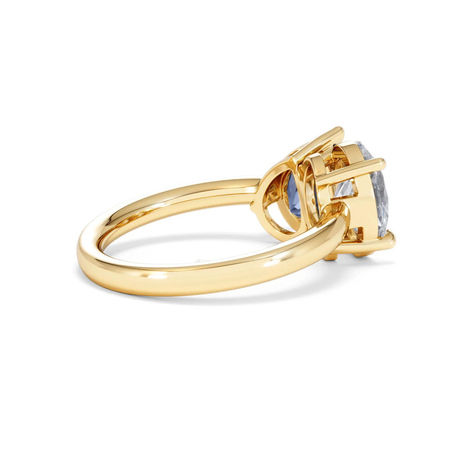 Toi Et Moi 1.50ct Oval Lab Diamond and 2.00ct Pear Lab Sapphire Engagement Ring in 18K Yellow Gold - Image 36
