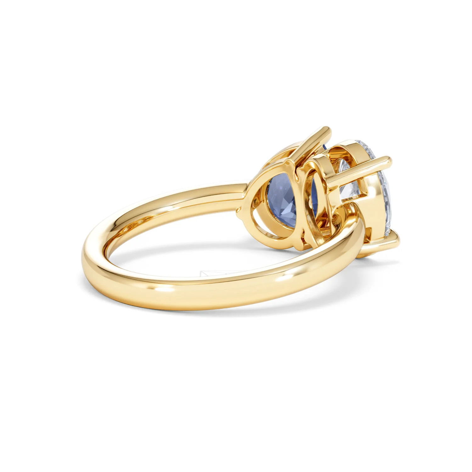 Toi Et Moi 1.50ct Oval Lab Diamond and 2.00ct Pear Lab Sapphire Engagement Ring in 18K Yellow Gold - Image 39