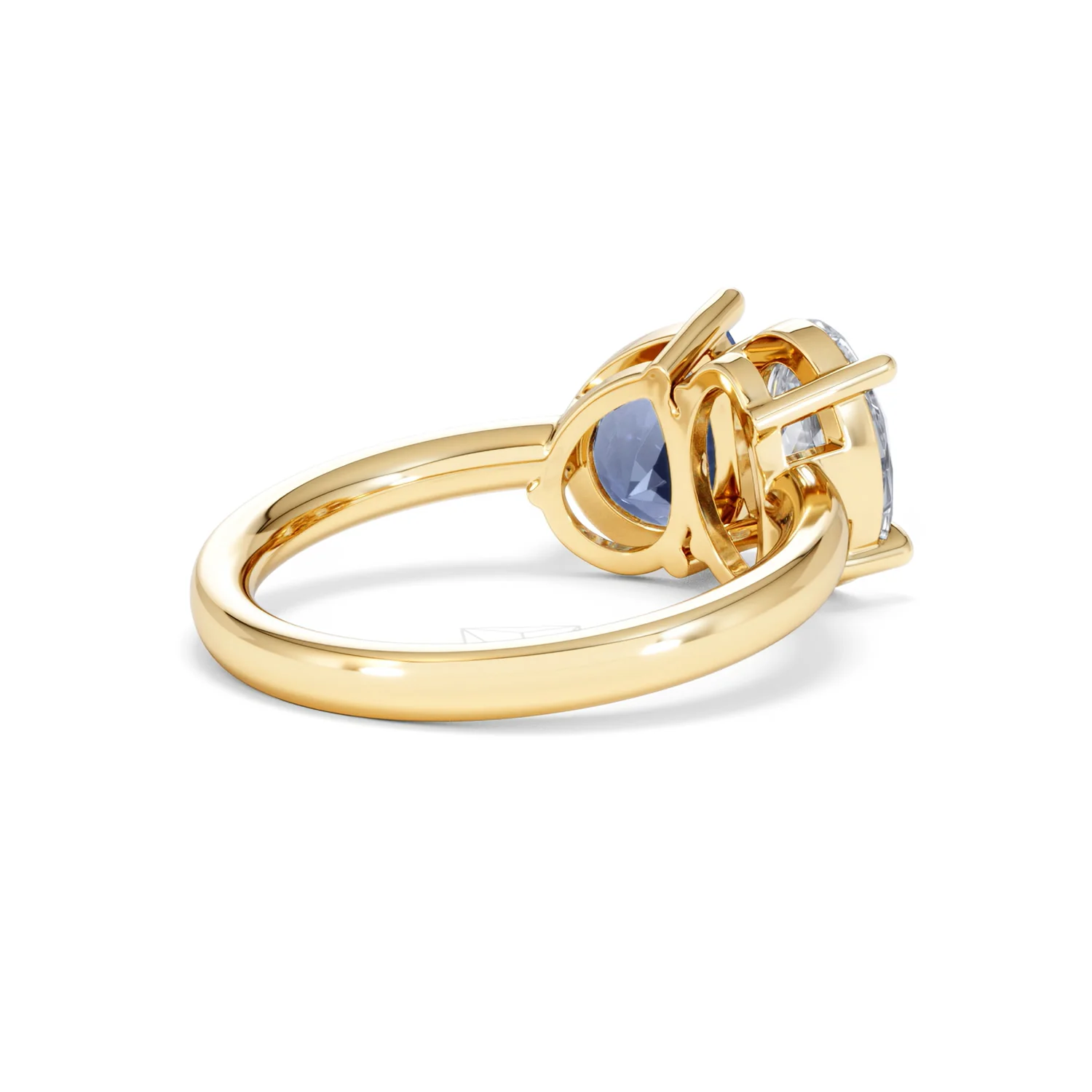 Toi Et Moi 1.50ct Oval Lab Diamond and 2.00ct Pear Lab Sapphire Engagement Ring in 18K Yellow Gold - Image 40