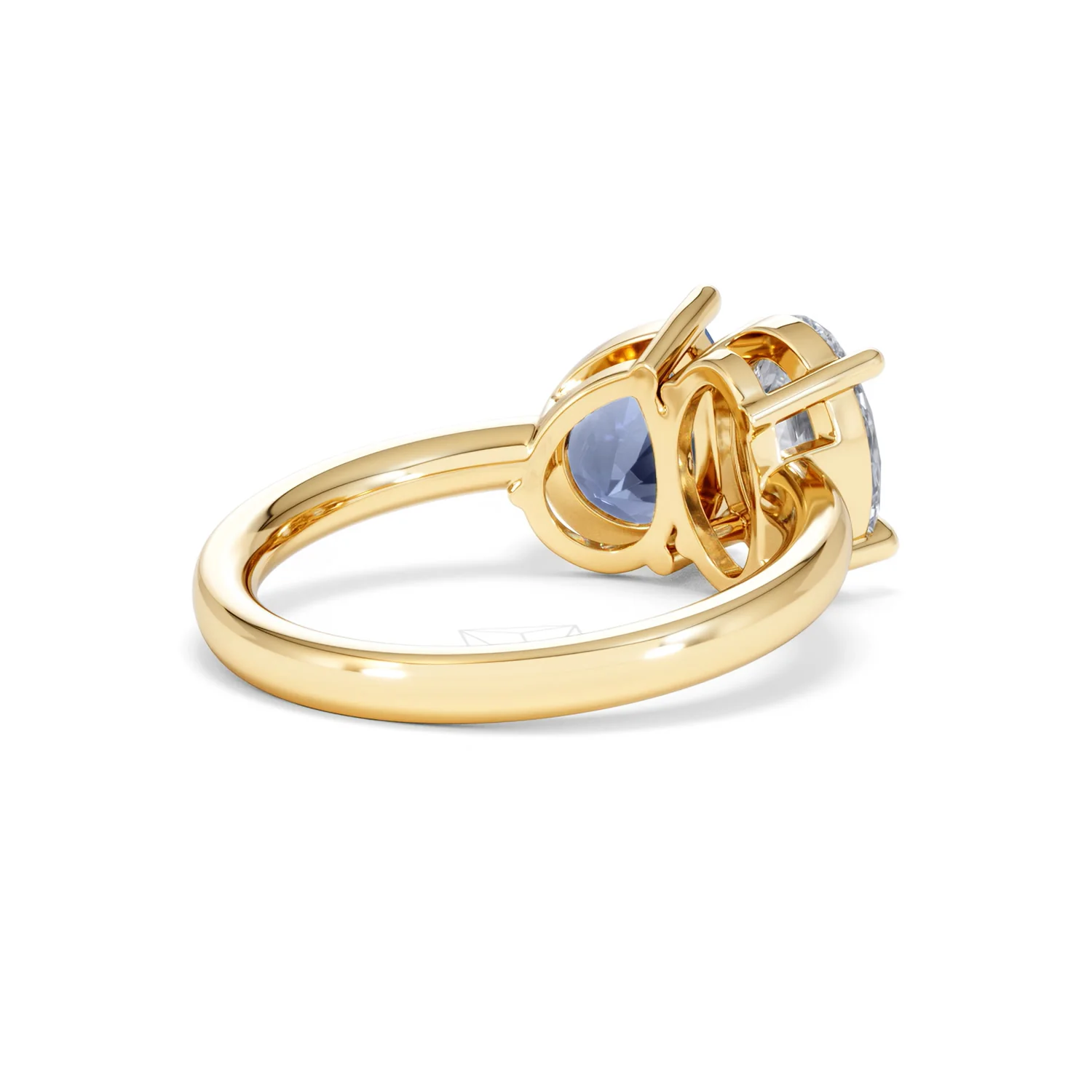 Toi Et Moi 1.50ct Oval Lab Diamond and 2.00ct Pear Lab Sapphire Engagement Ring in 18K Yellow Gold - Image 41