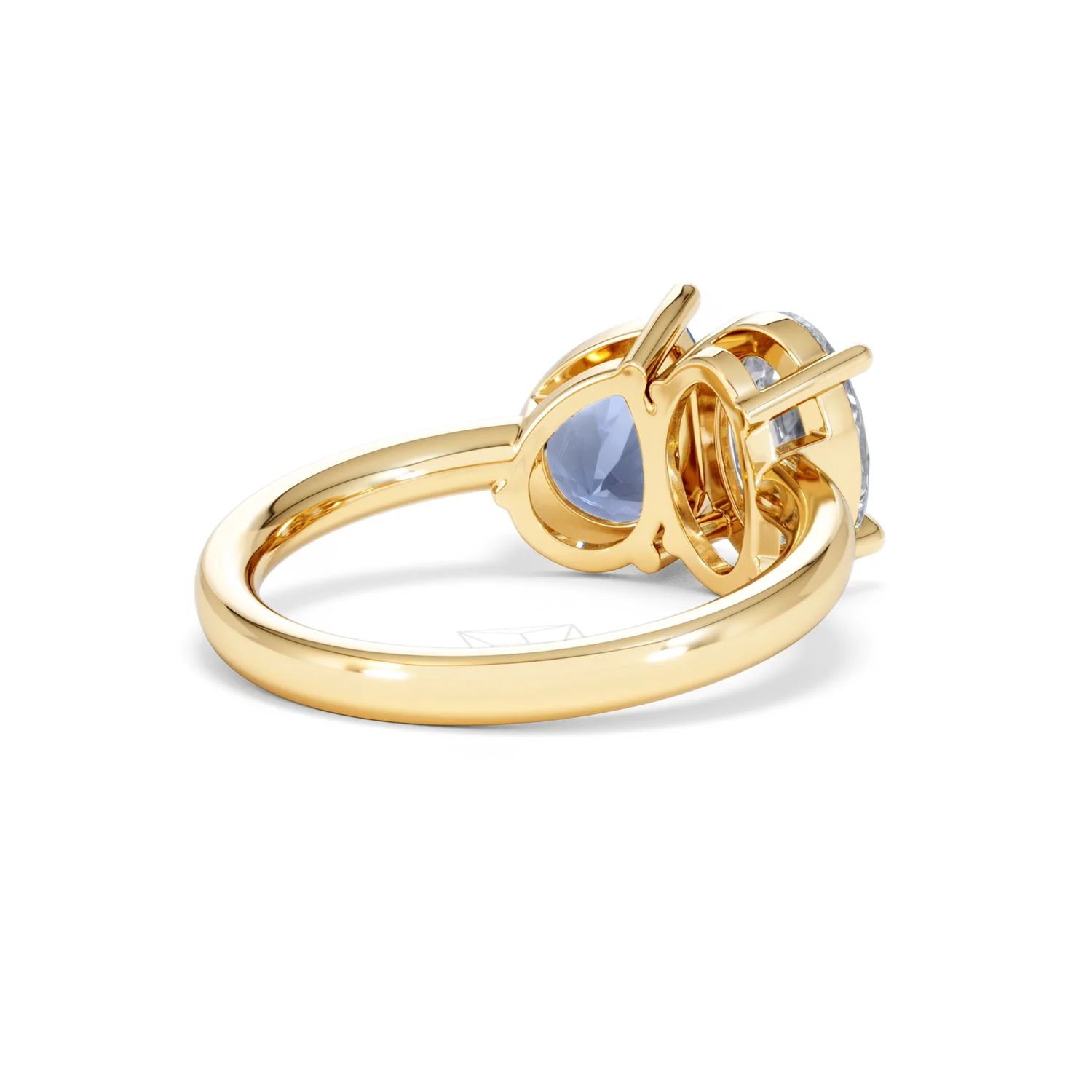 Toi Et Moi 1.50ct Oval Lab Diamond and 2.00ct Pear Lab Sapphire Engagement Ring in 18K Yellow Gold - Image 42